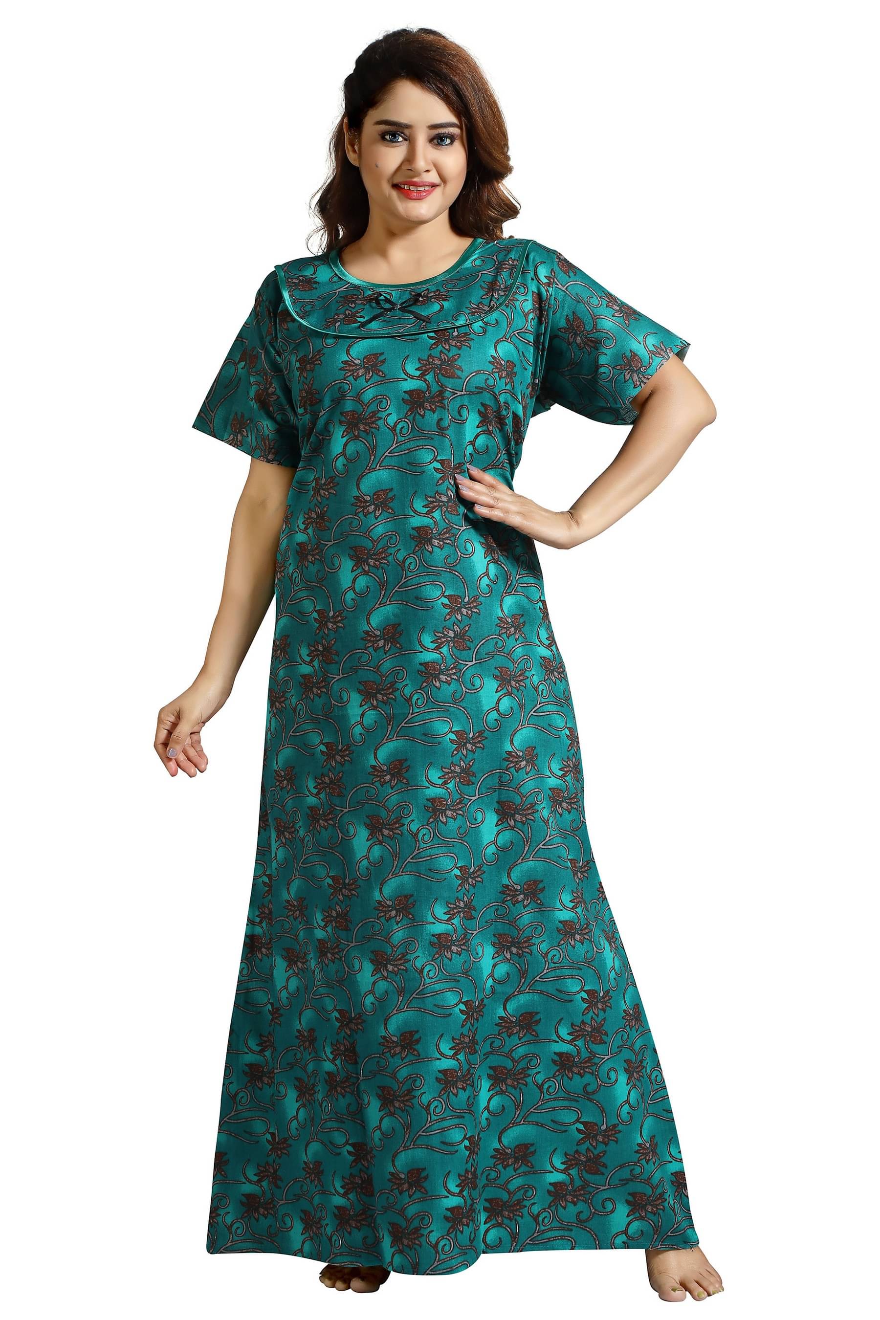     			Mallinath Multicolor Cotton Women's Nightwear Night Dress ( Pack of 1 )