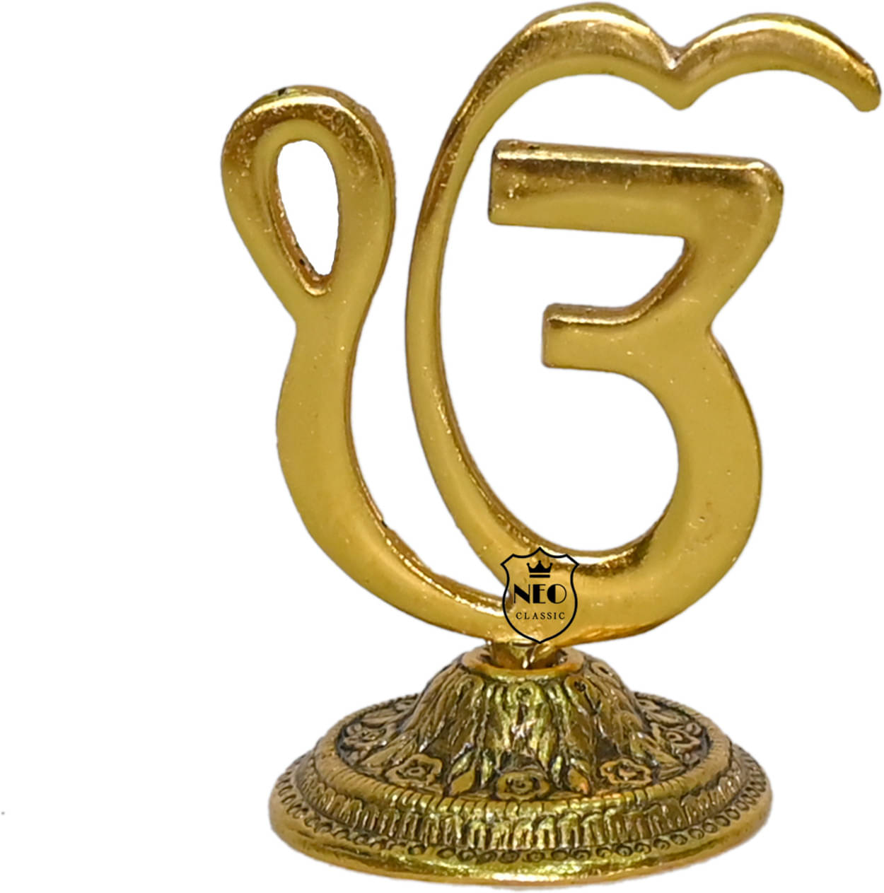 Neo Classic Ek Onkar & Khanda Sahib Symbol in Metal ShowPiece for Gurudwaras Decorative Showpiece - 11.5 cm (Aluminium, Gold) Neo Classic Ek Onkar & Khanda Sahib Symbol in Metal ShowPiece for Gurudwaras Decorative Showpiece - 11.5 cm (Aluminium, Gold)