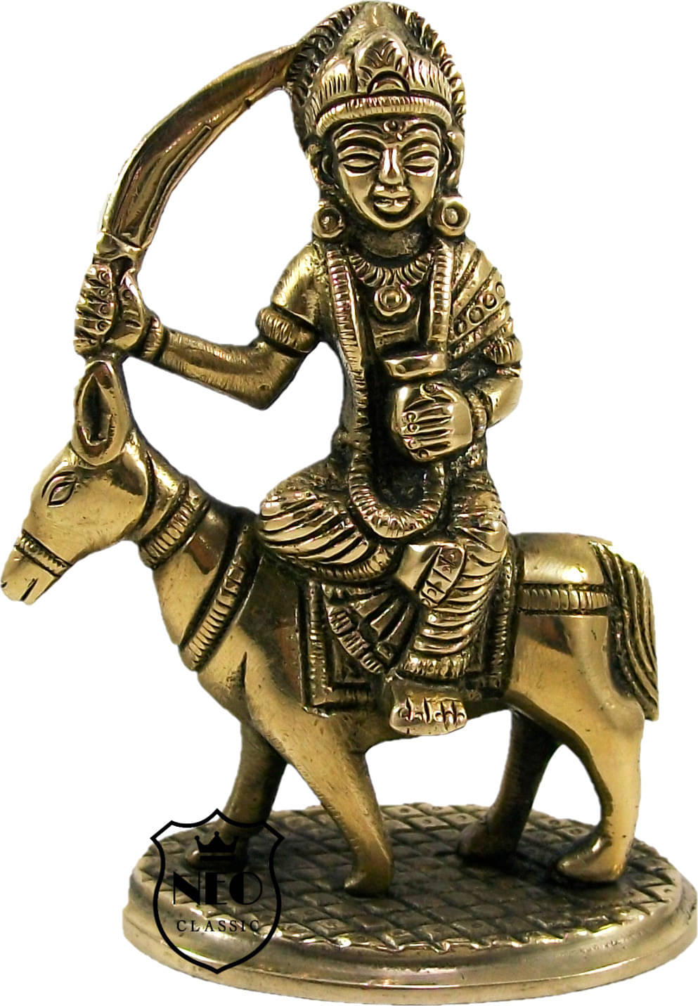 Neo Classic Sheetla Mata Idol for Home Decoration for Puja with Heavy Base 4.5" inch Decorative Showpiece - 11 cm (Brass, Gold) Neo Classic Sheetla Mata Idol for Home Decoration for Puja with Heavy Base 4.5" inch Decorative Showpiece - 11 cm (Brass, Gold)