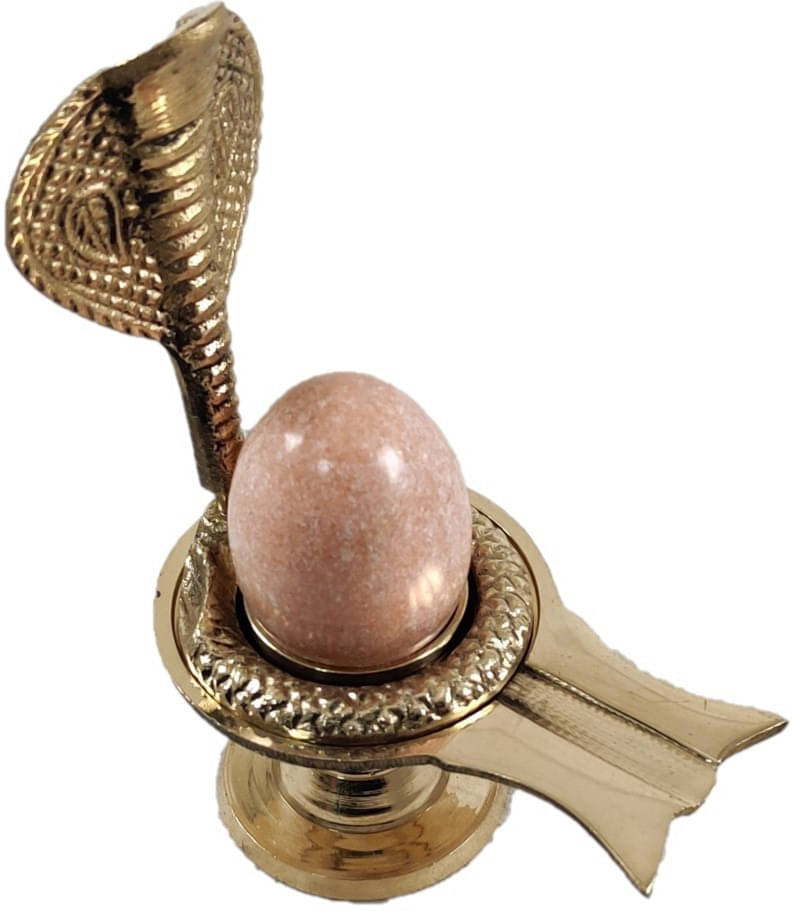     			Neo Classic Shiv Ling Jalaheri With Stone No 0 Orange 4.5" Decorative Showpiece  -  12 cm (Brass, Marble, Gold, Orange)