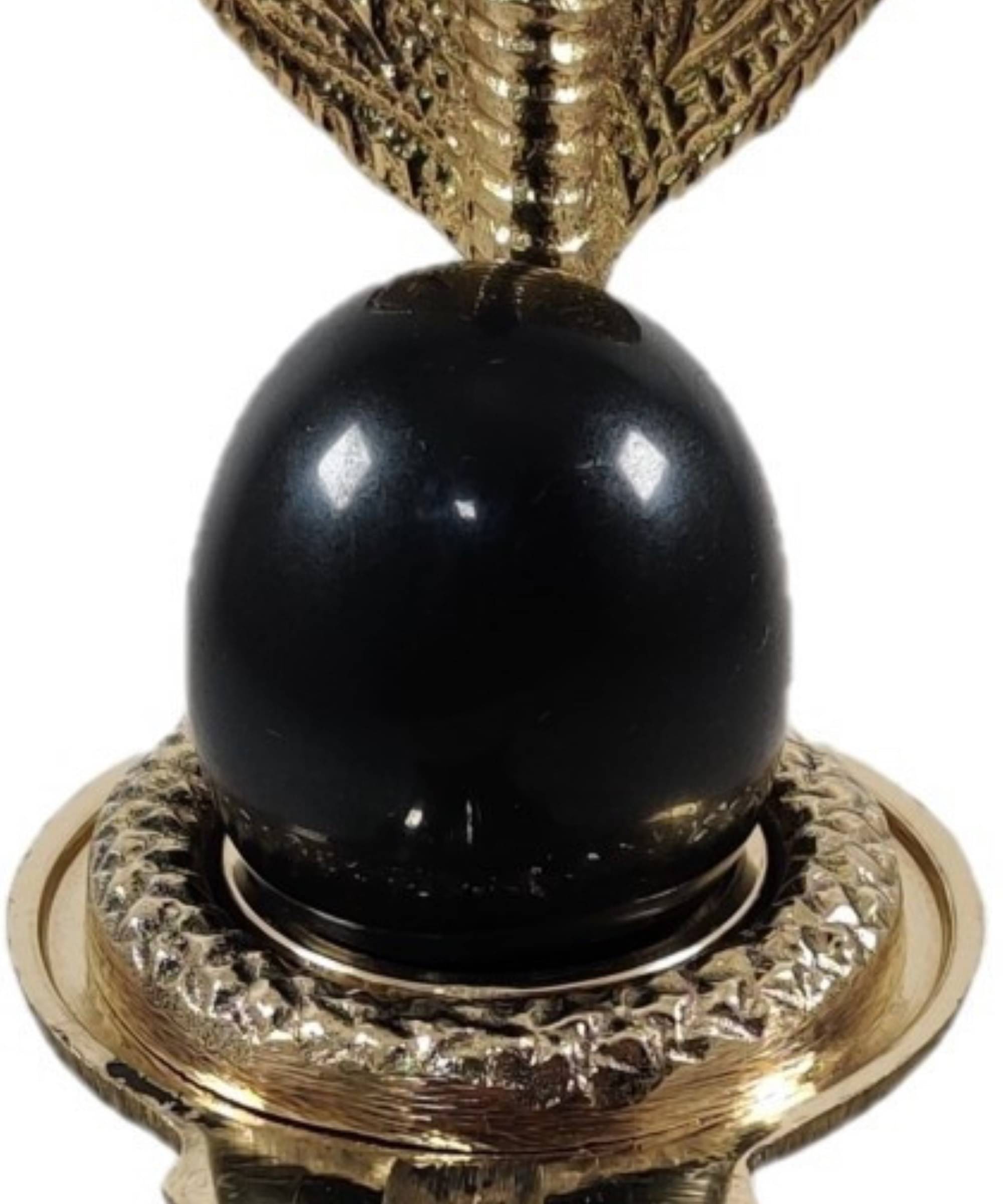     			Neo Classic Shiv Ling Jalaheri With Stone No 0 Black 4.5" Decorative Showpiece  -  12 cm (Brass, Marble, Gold, Black)