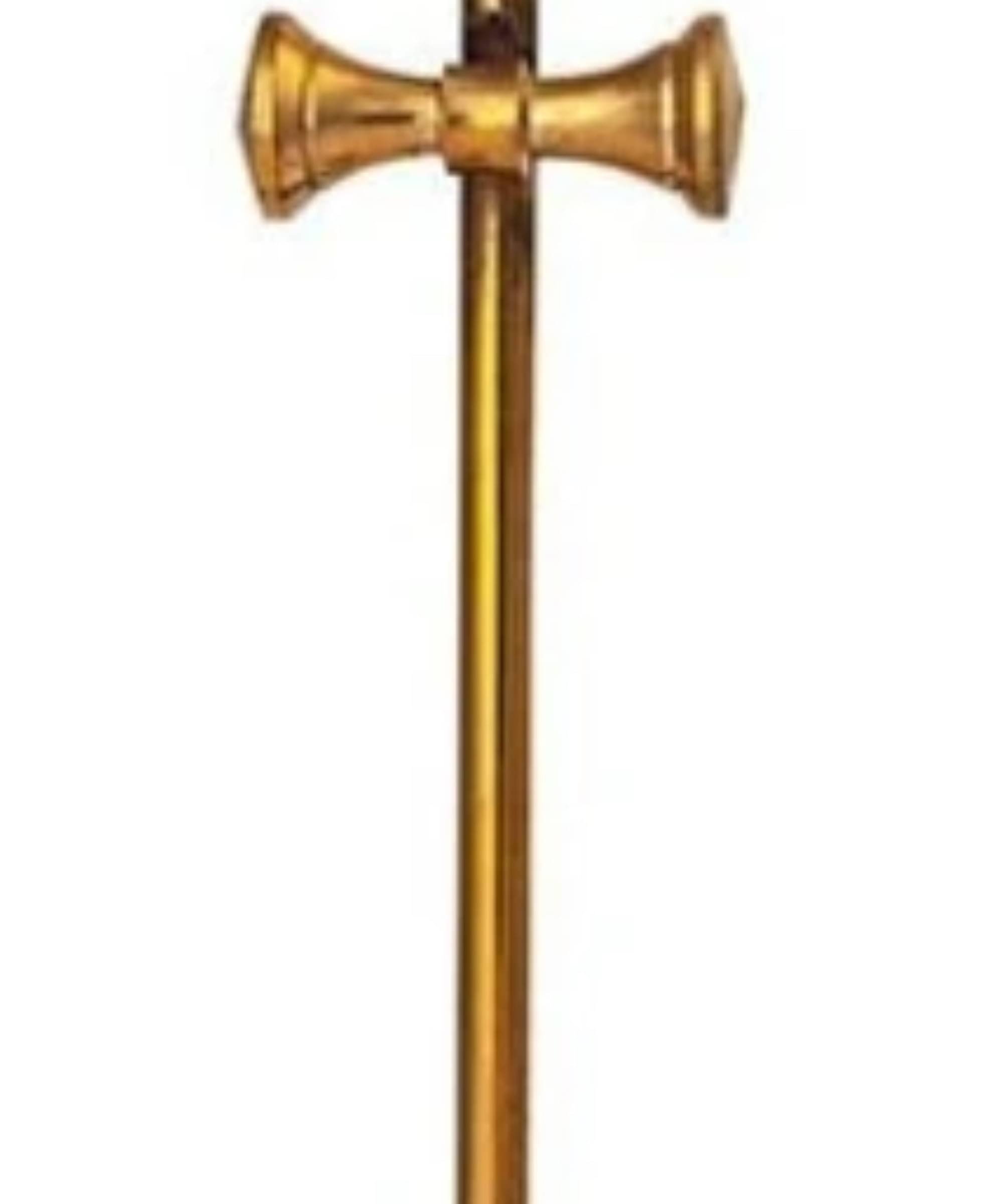     			Neo Classic Shiva Trishul with Damru on Stand Traditional Trident Statue H- 5 inch Decorative Showpiece  -  12 cm (Brass, Gold)