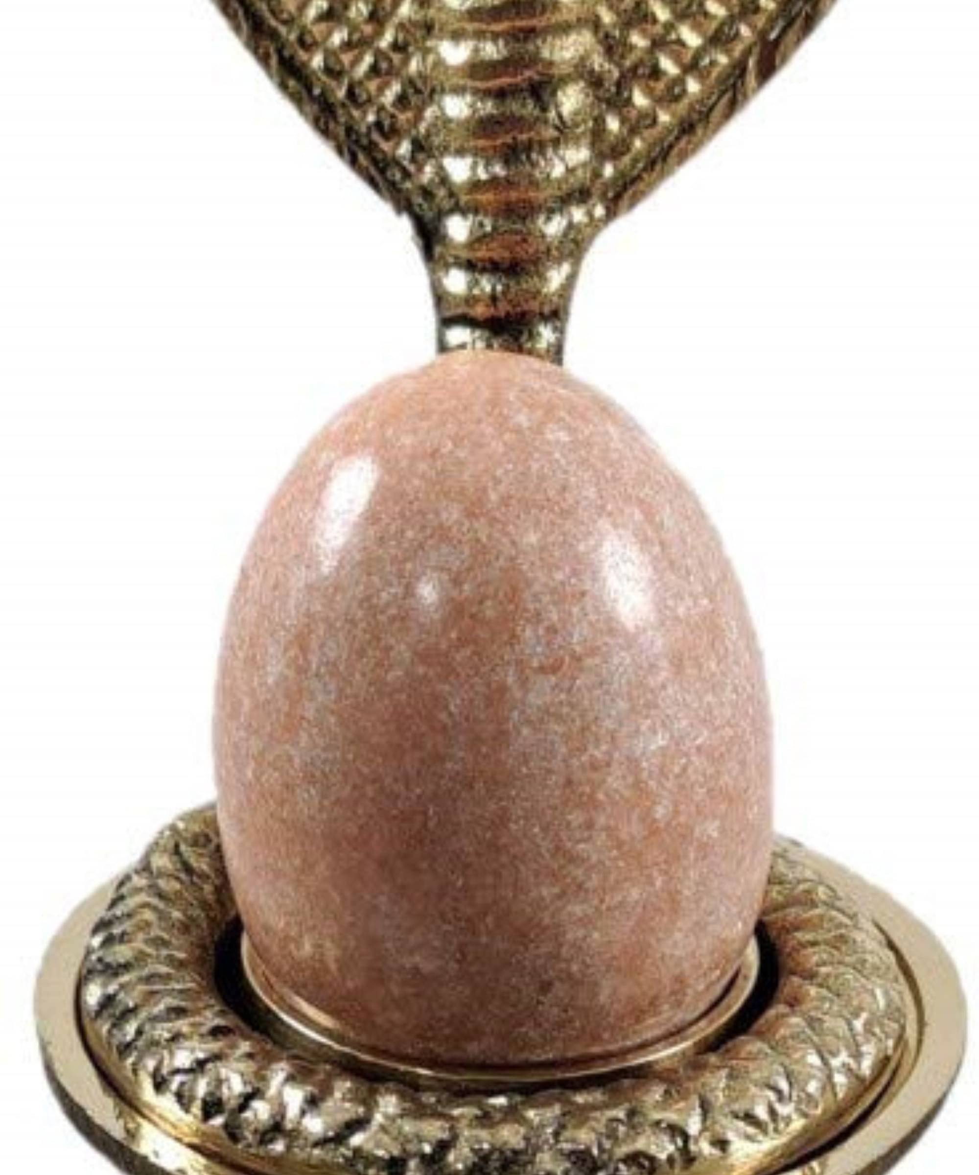     			Neo Classic Shivling with Sheshnag Jalheri/Stand with Orange Shivling 5 inch Decorative Showpiece  -  13 cm (Brass, Marble, Gold, Orange)