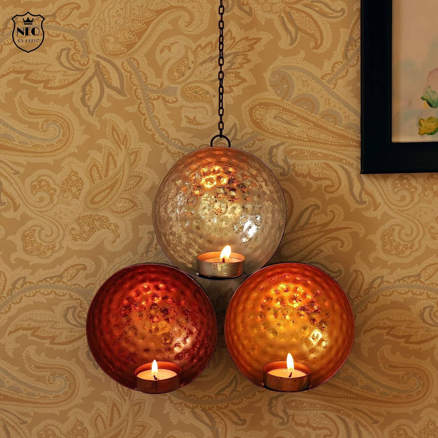     			Neo Classic Table Top Iron Tea Light Holder - Pack of 1