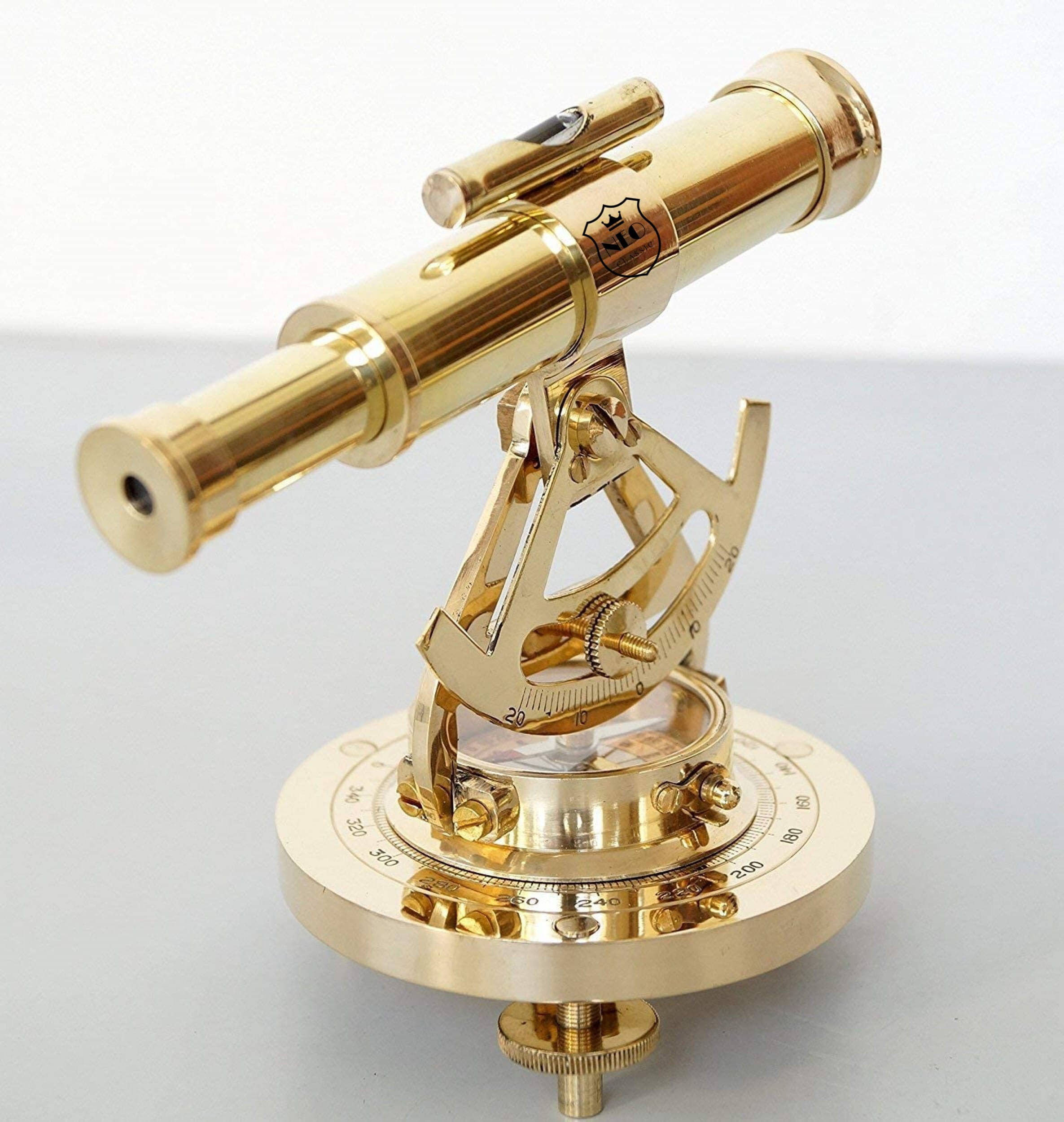 Neo Classic Theodolite Alidade Telescope Compass Navigation Surface Level Height-6" Compass (Gold) Neo Classic Theodolite Alidade Telescope Compass Navigation Surface Level Height-6" Compass (Gold)