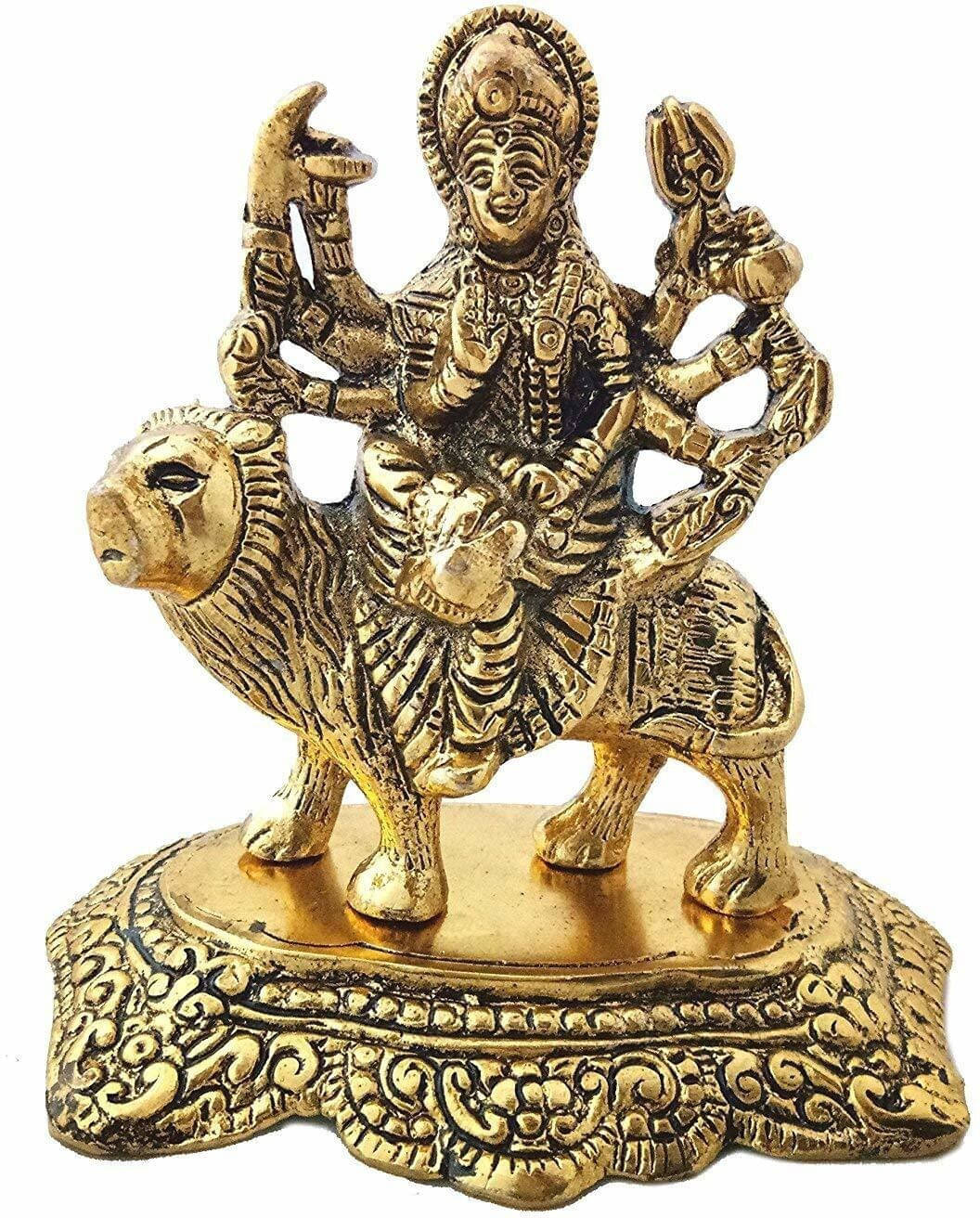 Neo Classic durga mata Decorative Showpiece - 15 cm (Aluminium, Gold) Neo Classic durga mata Decorative Showpiece - 15 cm (Aluminium, Gold)