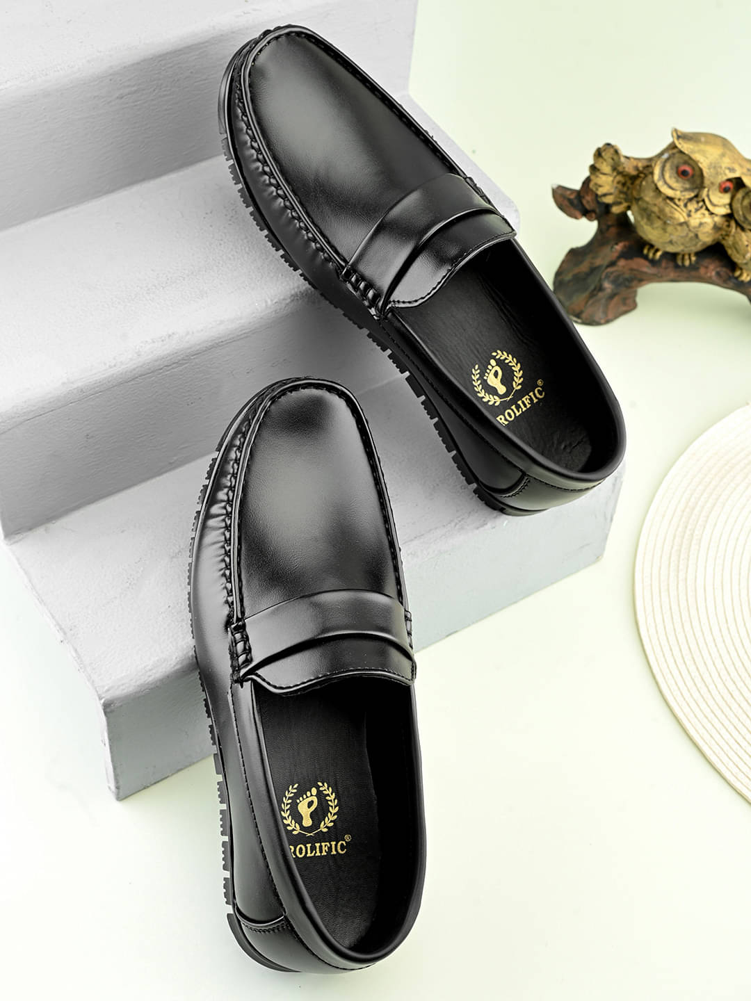     			Prolific Black Men's Slip On Formal Shoes