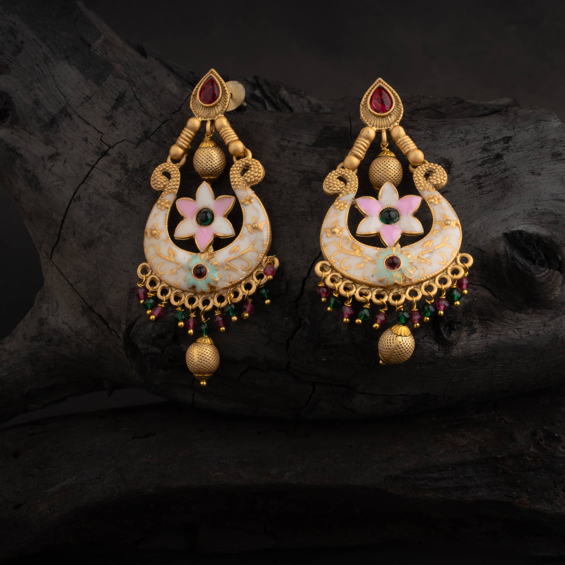     			Rhosyn Multi Color Drop Earrings ( Pack of 1 )