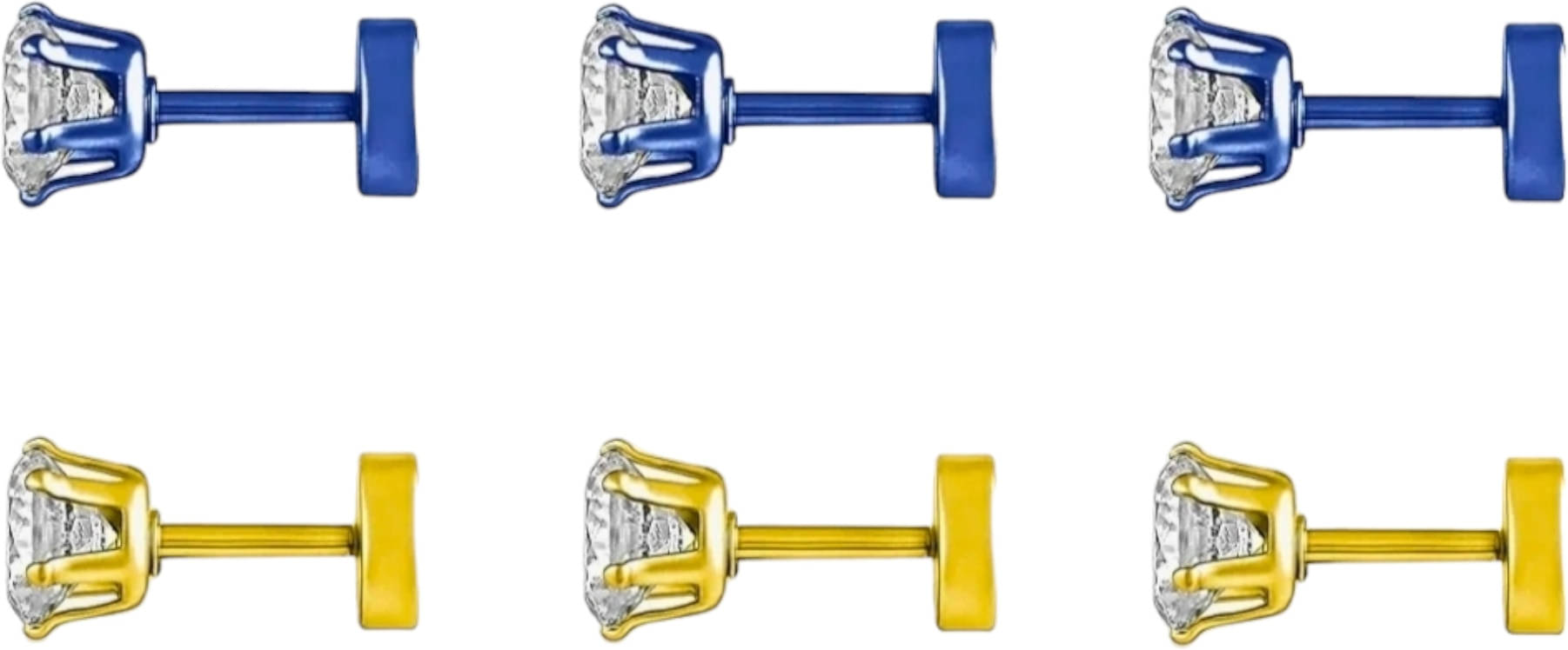     			Shree Ju Multicolor Stud Earrings ( Pack of 3 )
