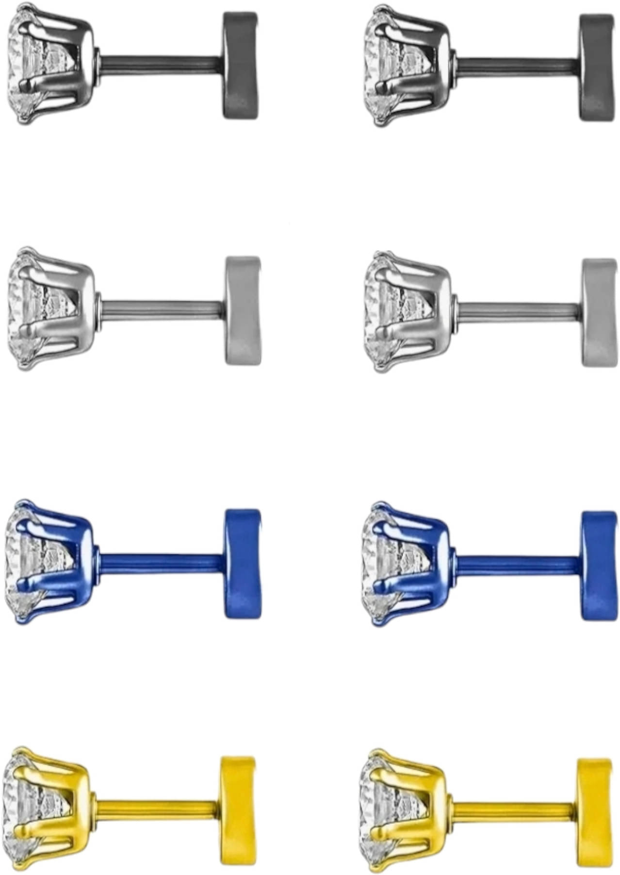     			Shree Ju Multicolor Stud Earrings ( Pack of 4 )