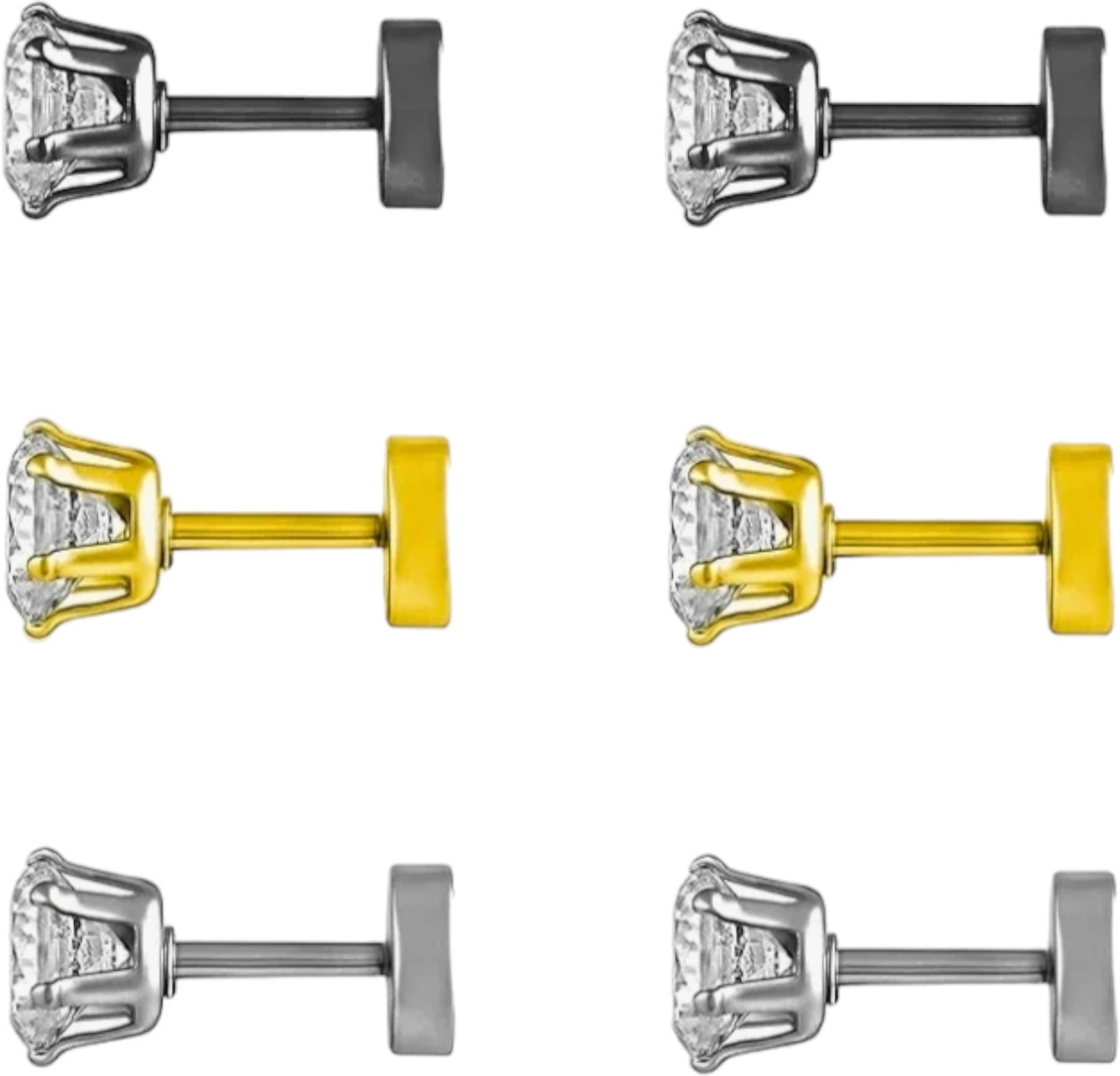     			Shree Ju Multicolor Stud Earrings ( Pack of 3 )