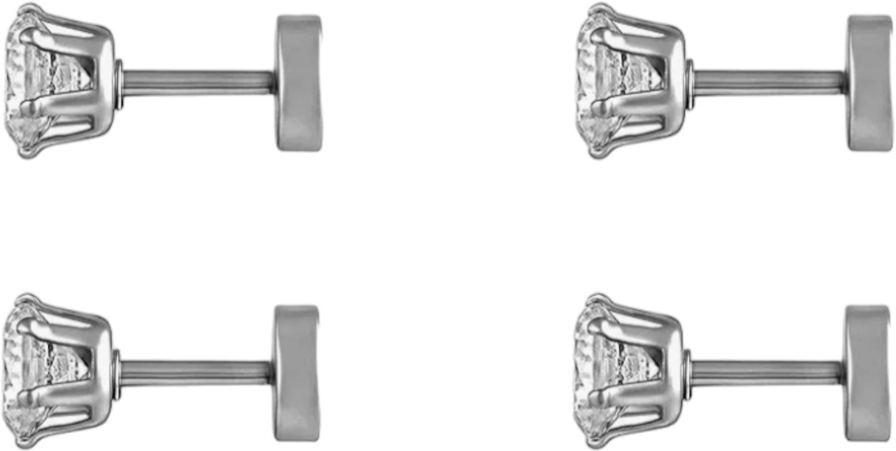     			Shree Ju Silver Stud Earrings ( Pack of 2 )