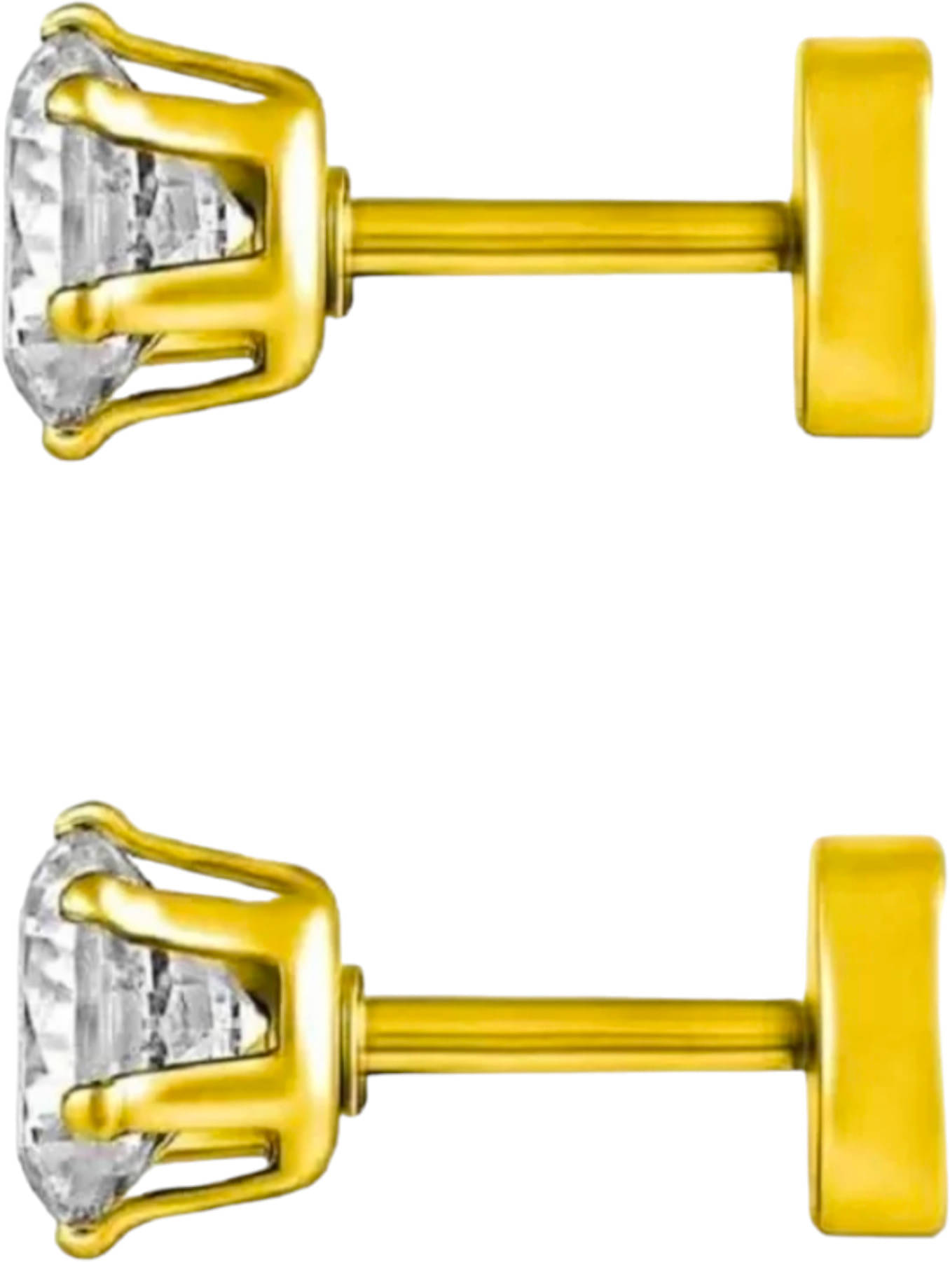     			Shree Ju Trending Golden Solitaire Cubic Zirconia Bali For Men Women Boys Girls Unisex