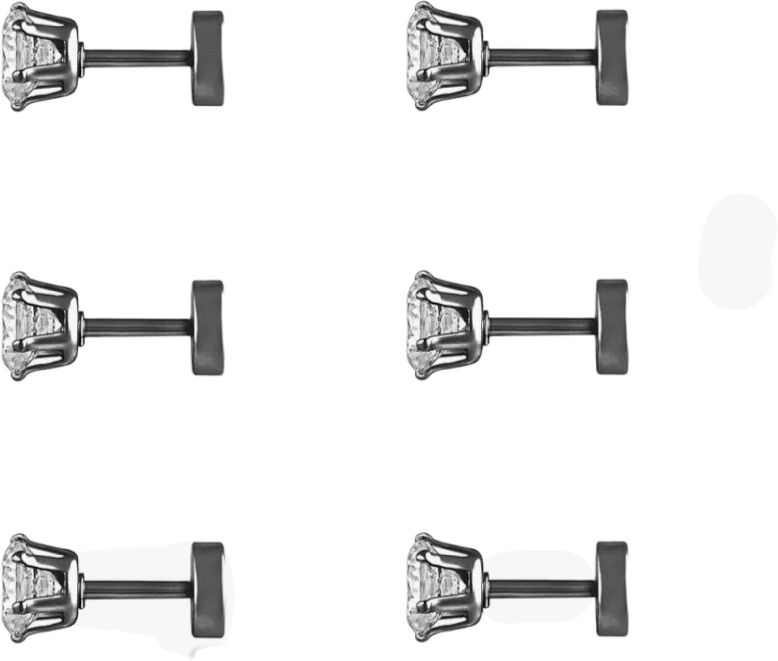 Shree Ju Trendy Black Solitaire Single Stone Bali Combo For Men Women Unisex (3 Sets) Shree Ju Trendy Black Solitaire Single Stone Bali Combo For Men Women Unisex (3 Sets)