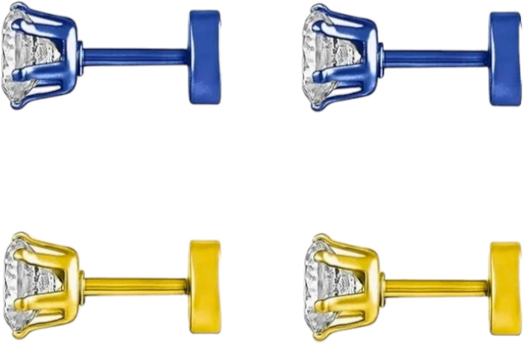 Shree Ju Trendy Blue Golden Solitaire Single Stone Bali Combo For Men Women (2 Sets) Shree Ju Trendy Blue Golden Solitaire Single Stone Bali Combo For Men Women (2 Sets)