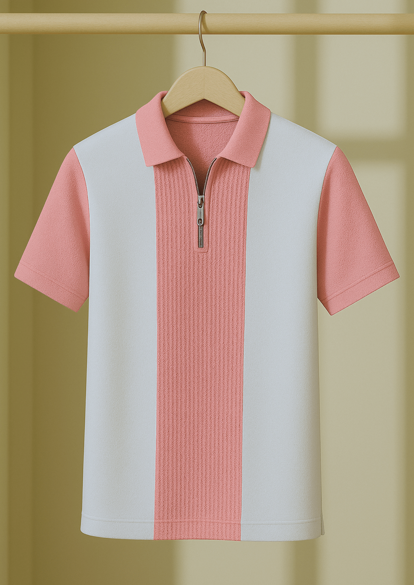 Singham Men Cotton Blend Regular Fit Popcorn Textured Polo T Shirt ( Pink ) Singham Men Cotton Blend Regular Fit Popcorn Textured Polo T Shirt ( Pink )