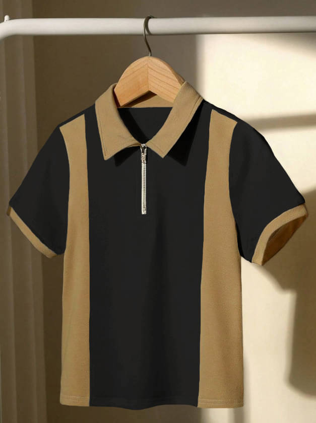 Singham Men Cotton Blend Regular Fit Colorblock Polo T Shirt ( Black )     			Singham Men Cotton Blend Regular Fit Colorblock Polo T Shirt ( Black )