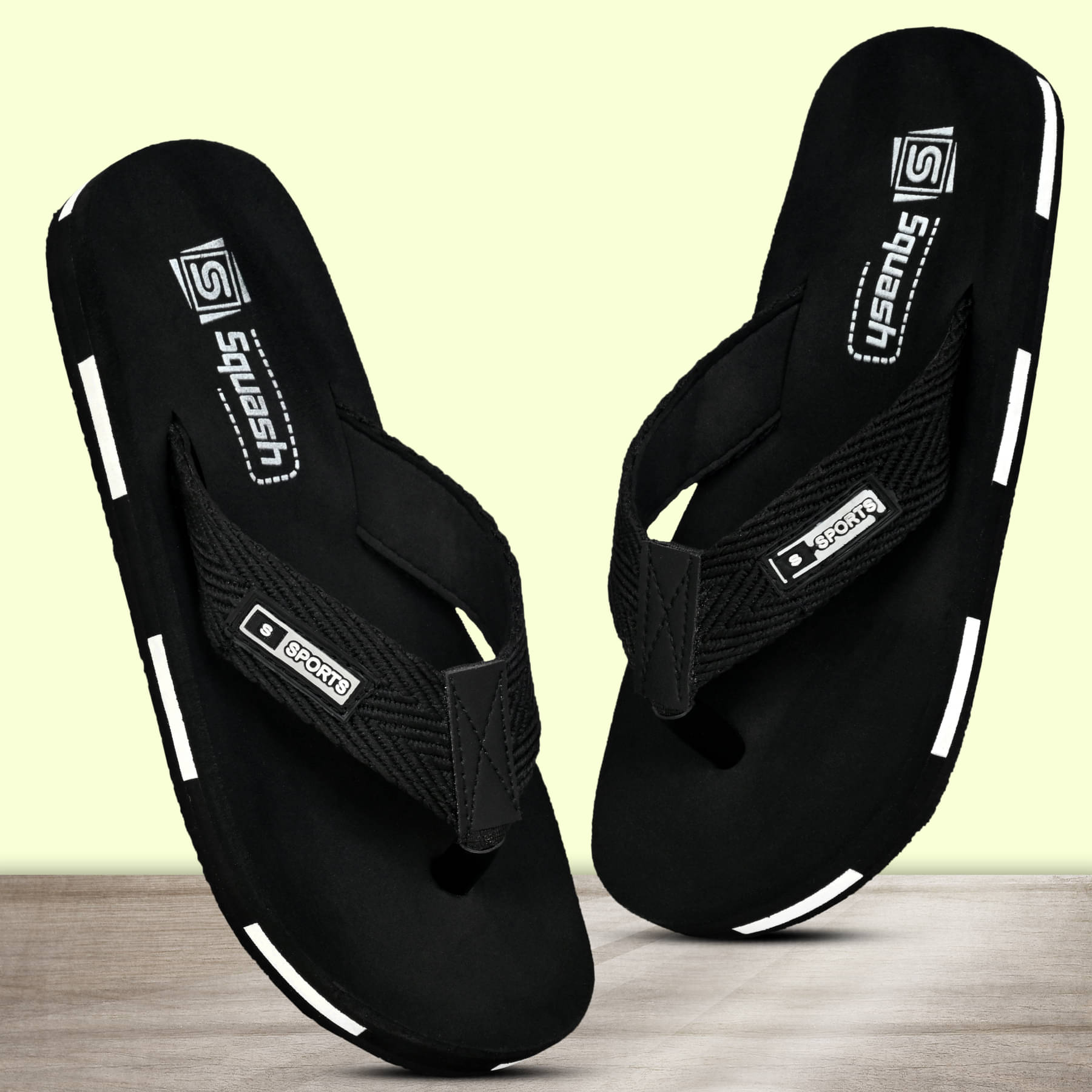     			Squash Black Men's Thong Flip Flop