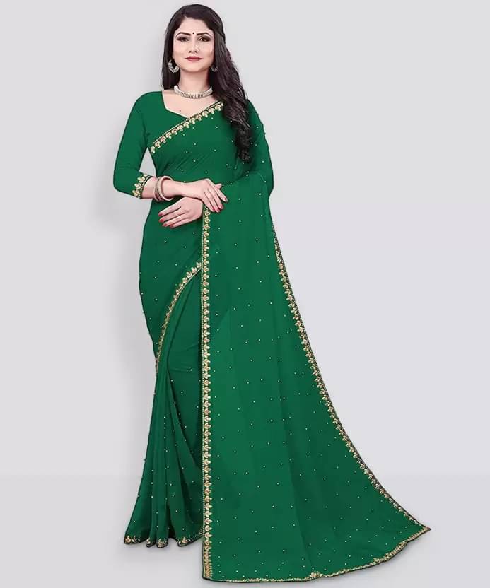 Suali Lycra Self Design Chanderi saree With Unstitched Blouse Piece ( Green ) Suali Lycra Self Design Chanderi saree With Unstitched Blouse Piece ( Green )