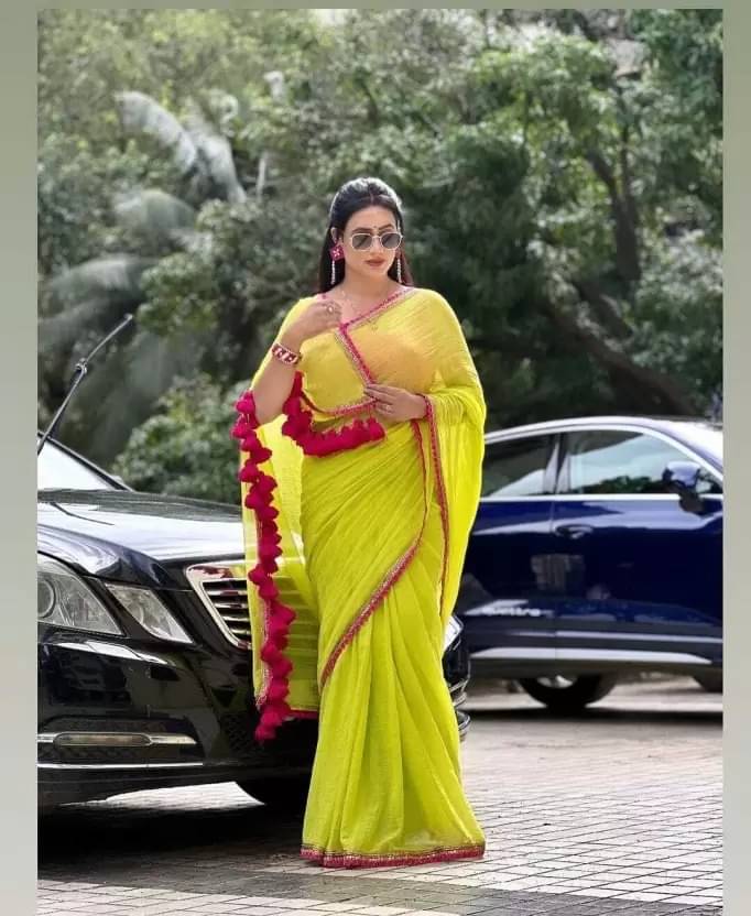 Suali Georgette Self Design Goan Kunbi Saree With Unstitched Blouse Piece ( Yellow ) Suali Georgette Self Design Goan Kunbi Saree With Unstitched Blouse Piece ( Yellow )