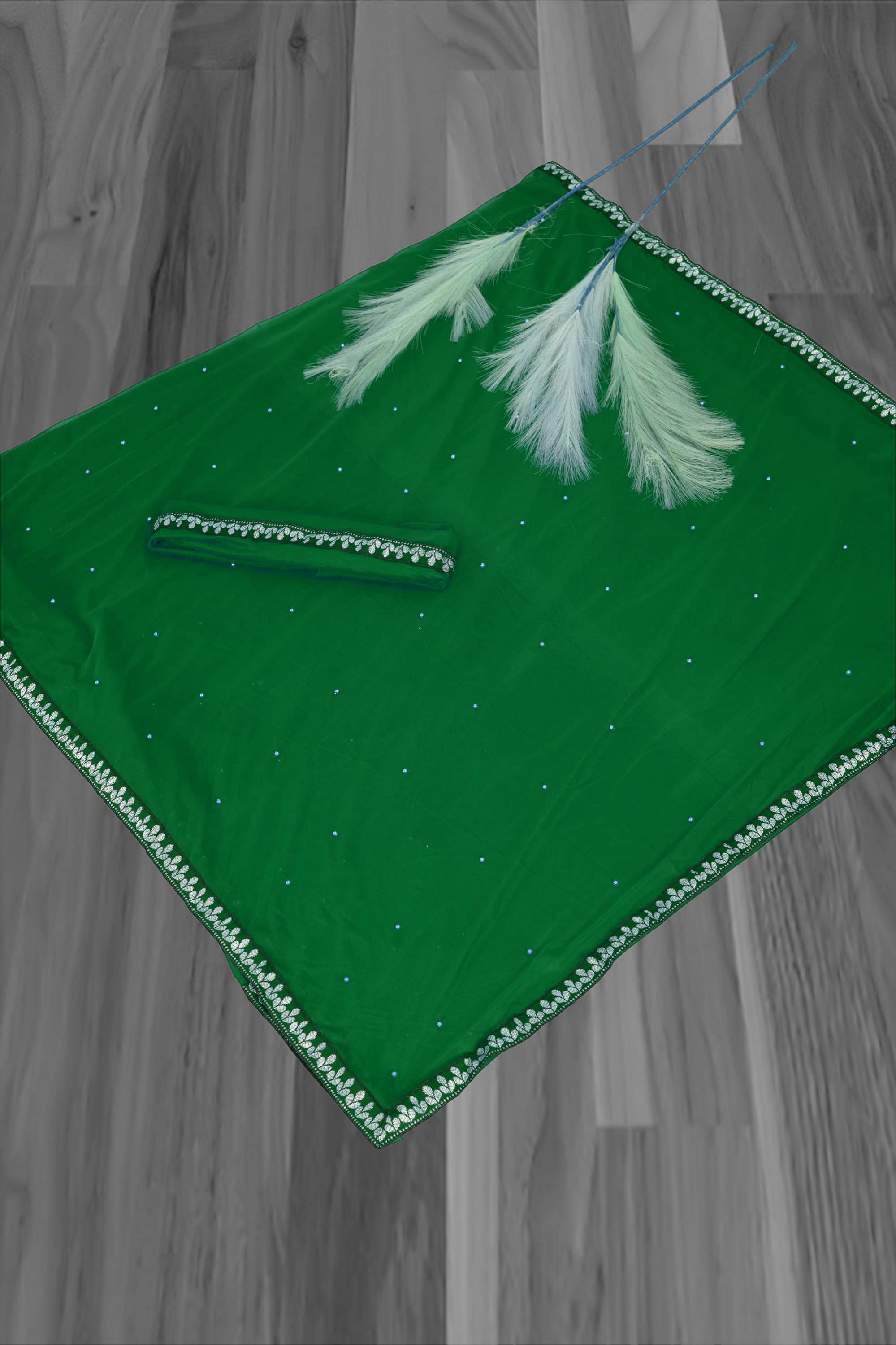 Suali Lycra Printed Goan Kunbi Saree With Unstitched Blouse Piece ( Green ) Suali Lycra Printed Goan Kunbi Saree With Unstitched Blouse Piece ( Green )