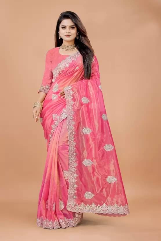 Suali Net Embellished Sambalpuri Saree With Unstitched Blouse Piece ( Pink ) Suali Net Embellished Sambalpuri Saree With Unstitched Blouse Piece ( Pink )