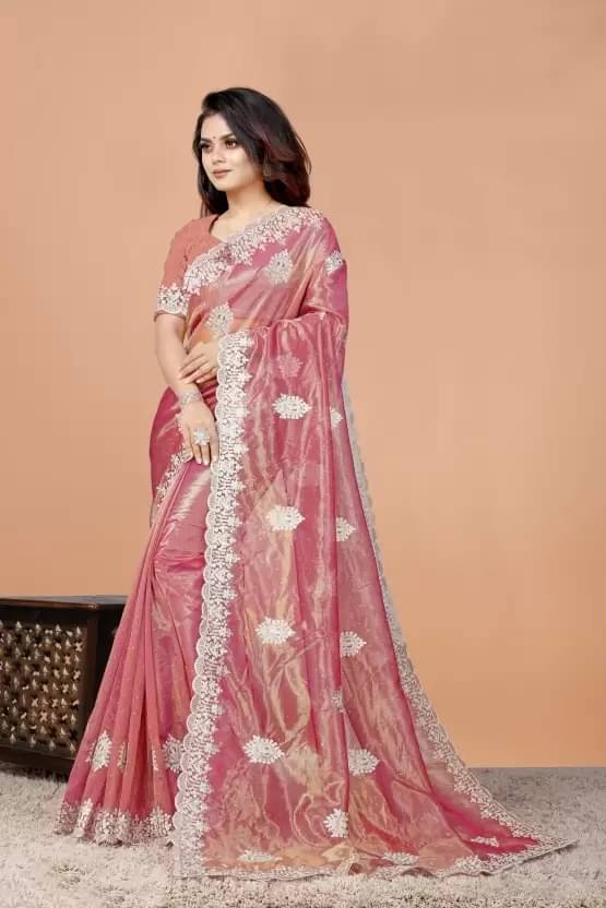 Suali Net Embellished Sambalpuri Saree With Unstitched Blouse Piece ( Peach ) Suali Net Embellished Sambalpuri Saree With Unstitched Blouse Piece ( Peach )
