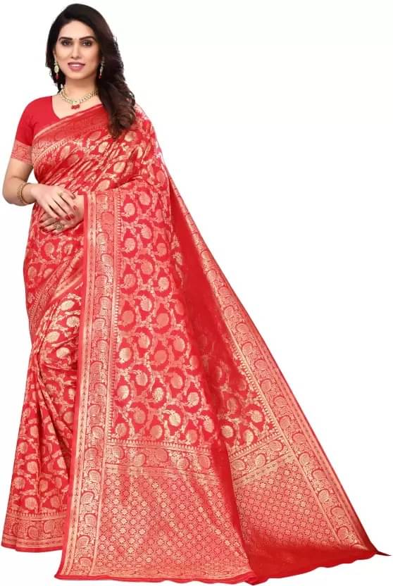     			Suali Silk Woven Banarasi saree With Unstitched Blouse Piece ( Gold )