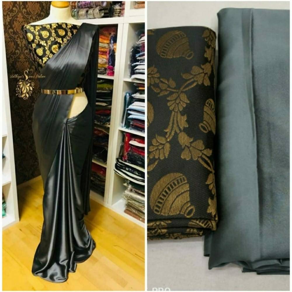 Suali Silk Woven Goan Kunbi Saree With Unstitched Blouse Piece ( Dark Grey ) Suali Silk Woven Goan Kunbi Saree With Unstitched Blouse Piece ( Dark Grey )
