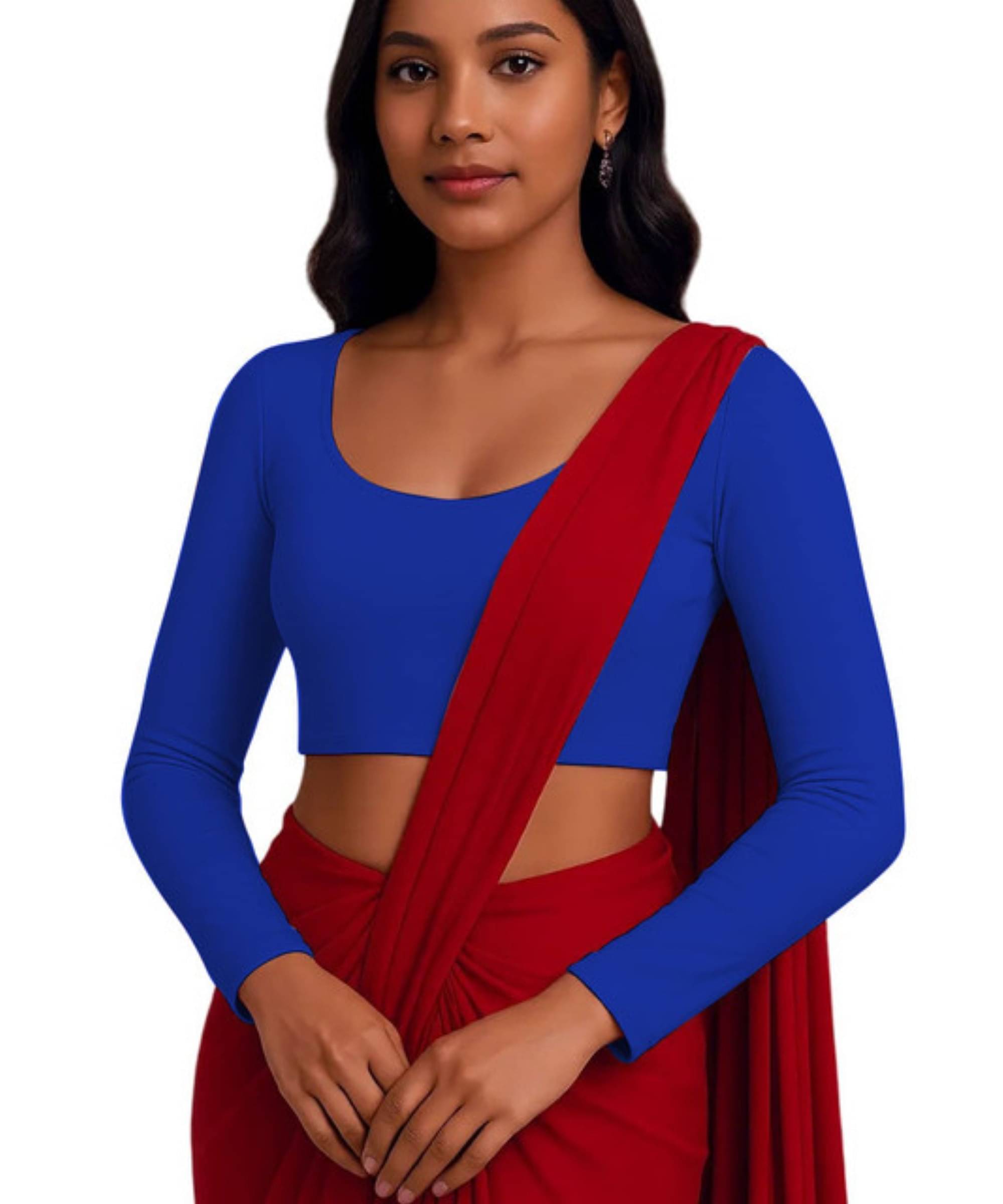     			THE BLAZZE Women's Cotton Crop Top ( Blue )
