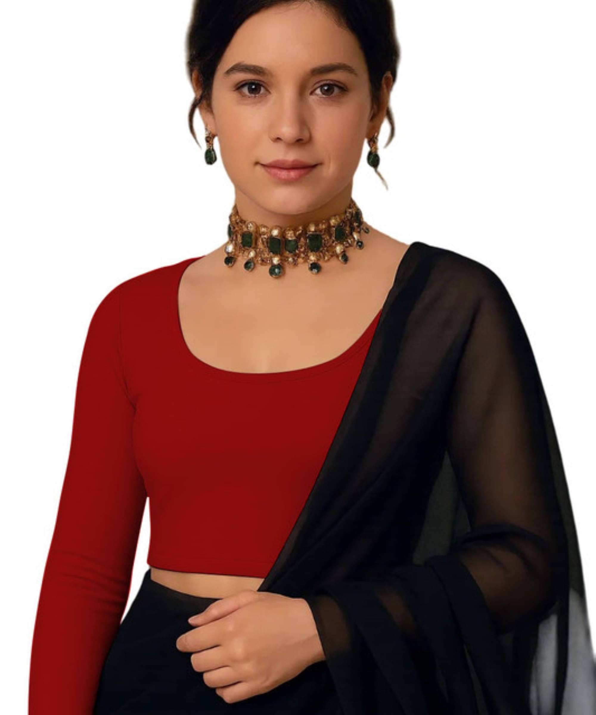     			THE BLAZZE Women's Cotton Crop Top ( Red )