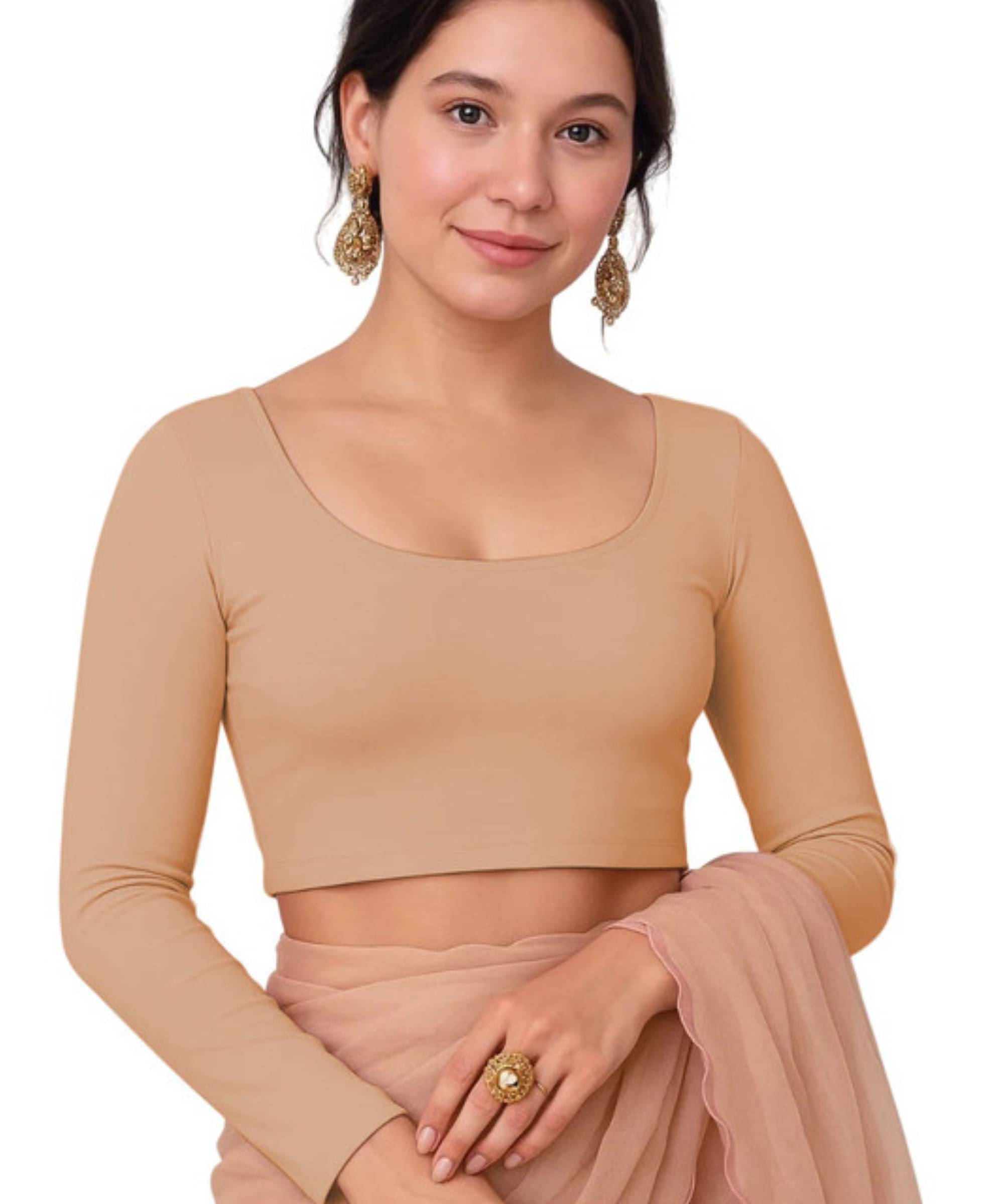     			THE BLAZZE Women's Cotton Crop Top ( Beige )