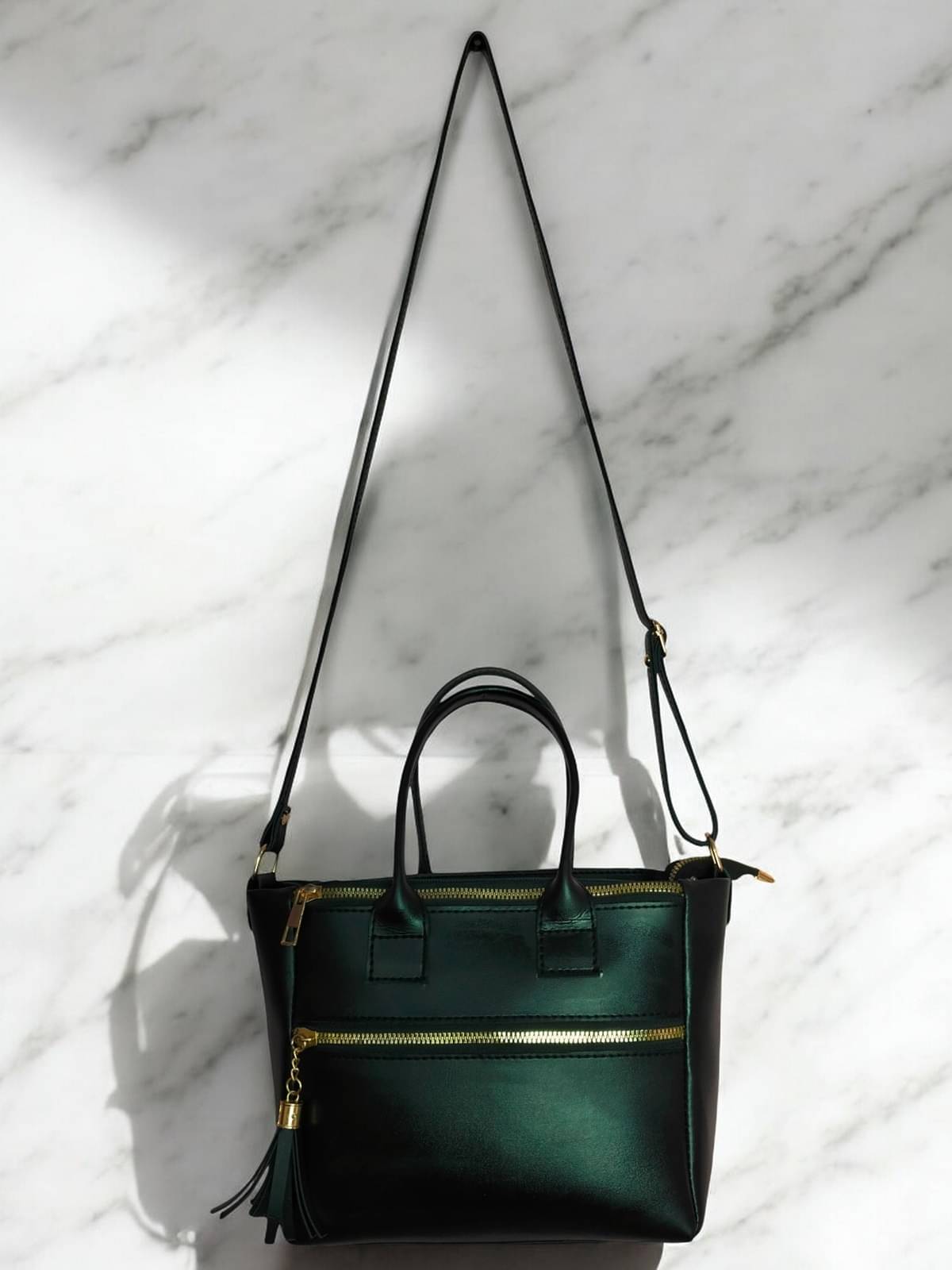     			UOB Handheld Bag Artificial Leather Set of 1 ( Black )