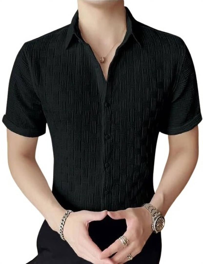     			VIKITA ENTERPRISE Pack of 1 Boys Cotton Blend Half Sleeves Shirt ( Black )