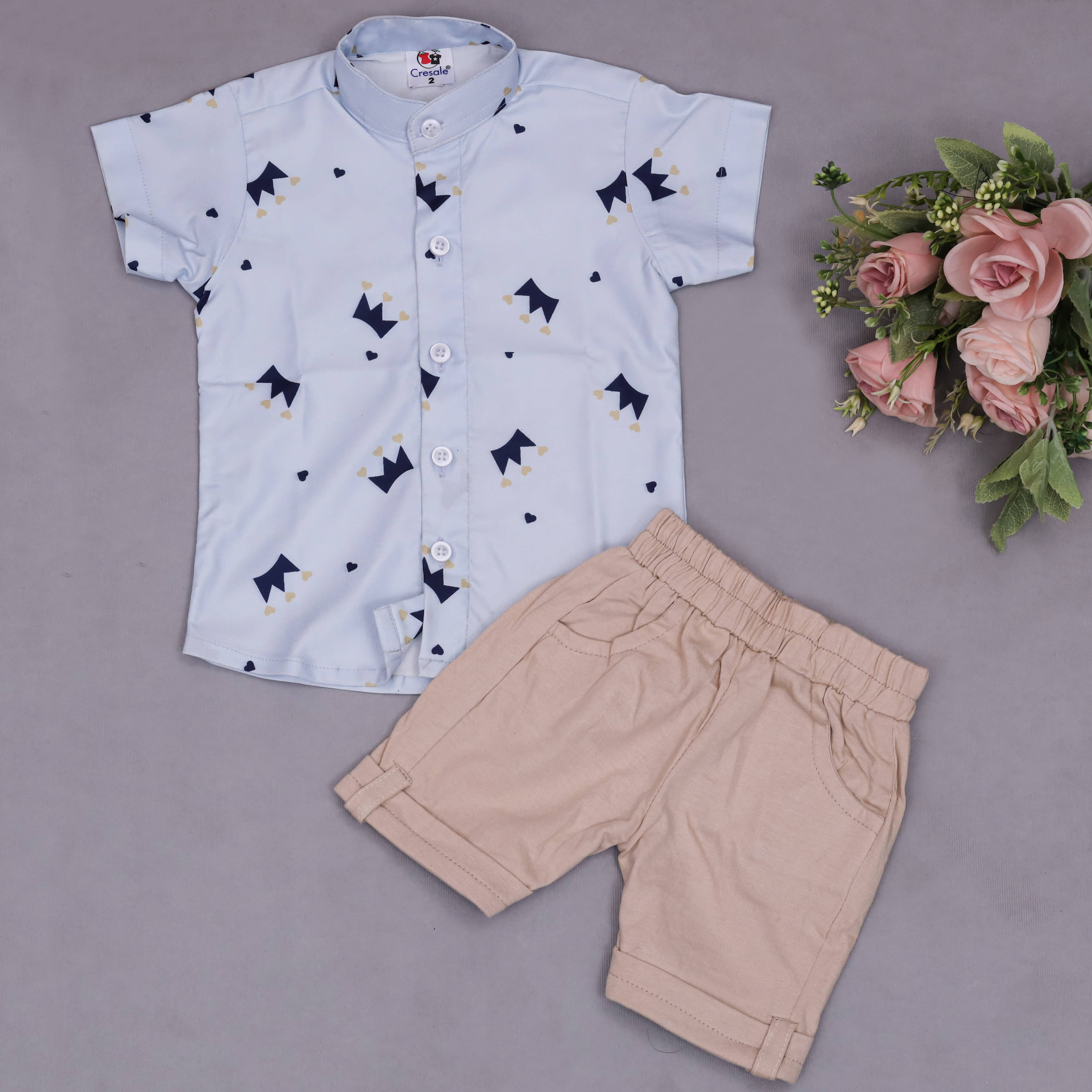     			VIKITA ENTERPRISE Pack of 1 Unisex Cotton Blend Shirt & Shorts Set ( White )