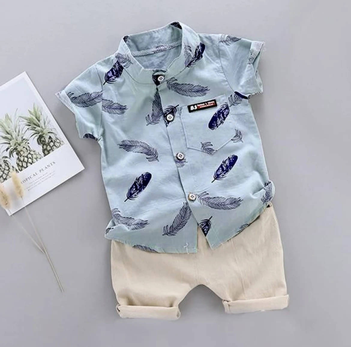     			VIKITA ENTERPRISE Pack of 1 Boys Cotton Blend Shirt & Shorts Set ( Navy )