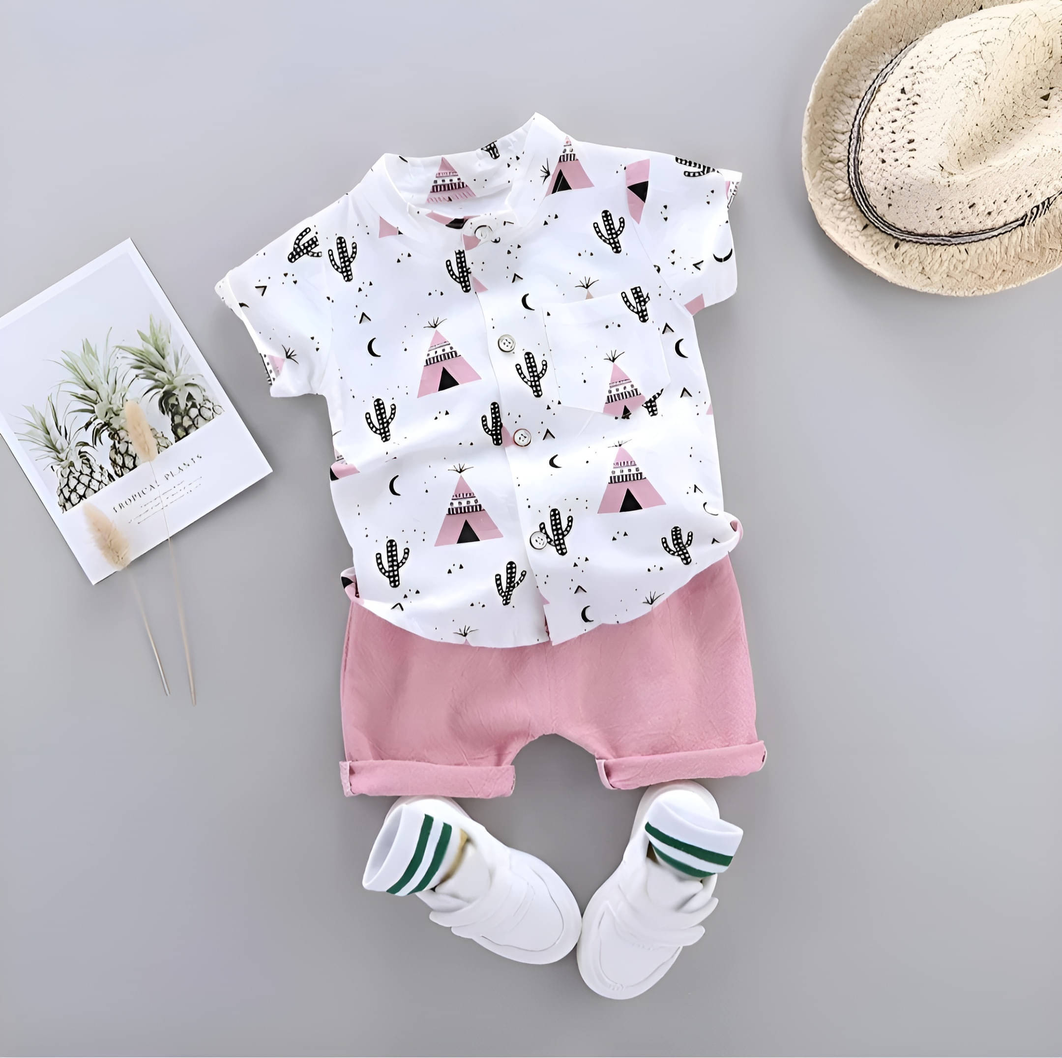 VIKITA ENTERPRISE Pack of 1 Unisex Cotton Blend Shirt & Shorts Set ( Pink ) VIKITA ENTERPRISE Pack of 1 Unisex Cotton Blend Shirt & Shorts Set ( Pink )