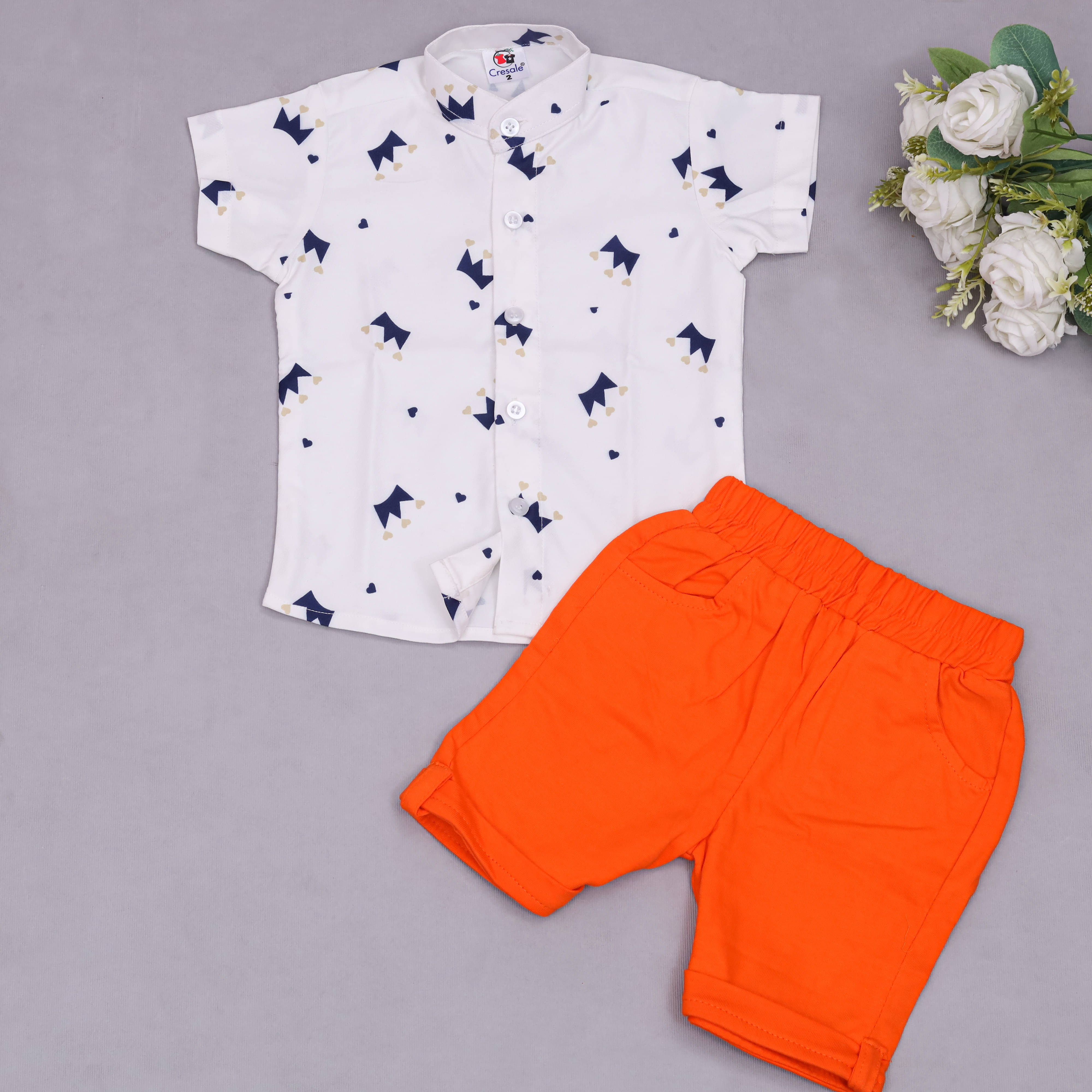     			VIKITA ENTERPRISE Pack of 1 Unisex Cotton Blend Shirt & Shorts Set ( White )