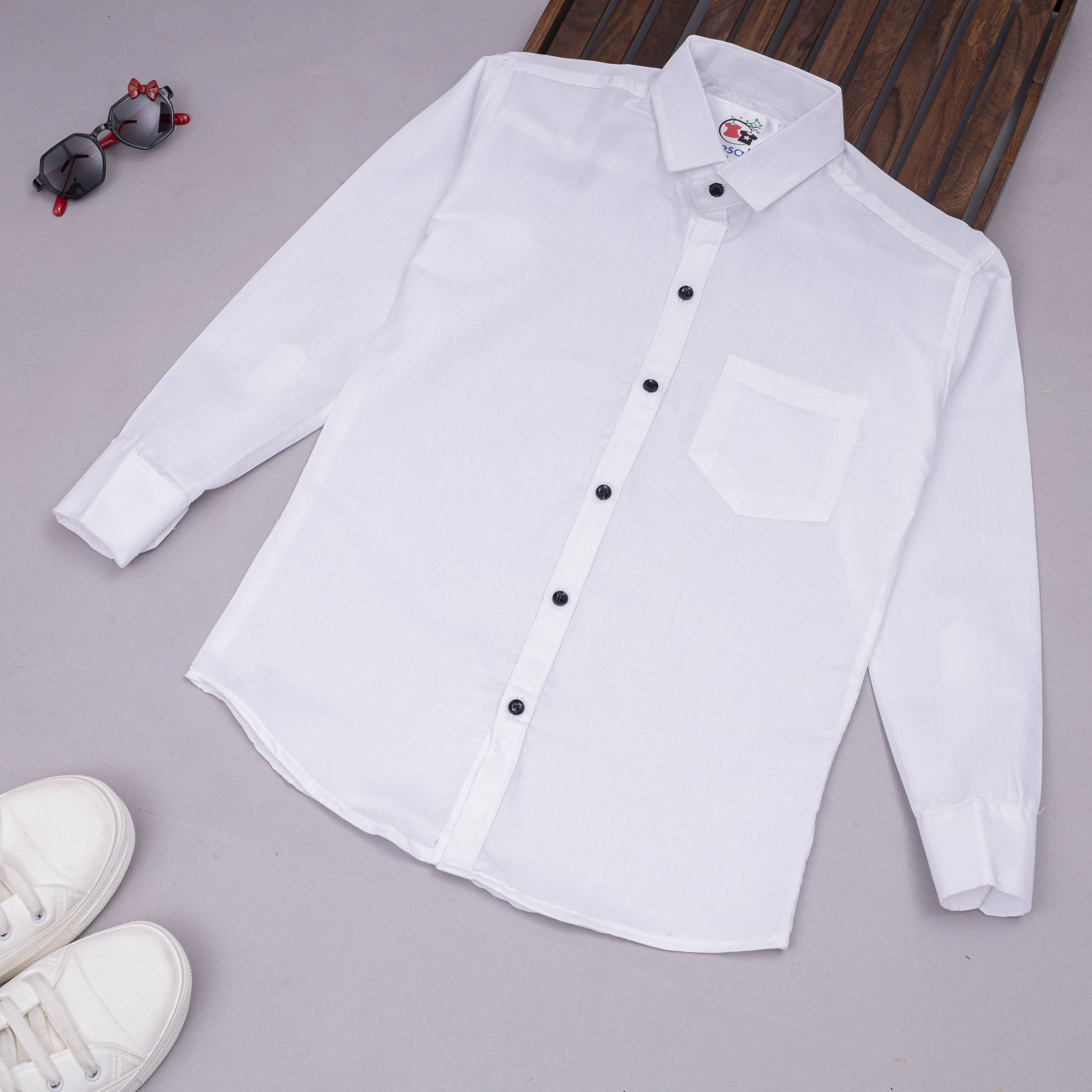     			VIKITA ENTERPRISE Pack of 1 Boys Cotton Blend Full Sleeves Shirt ( White )