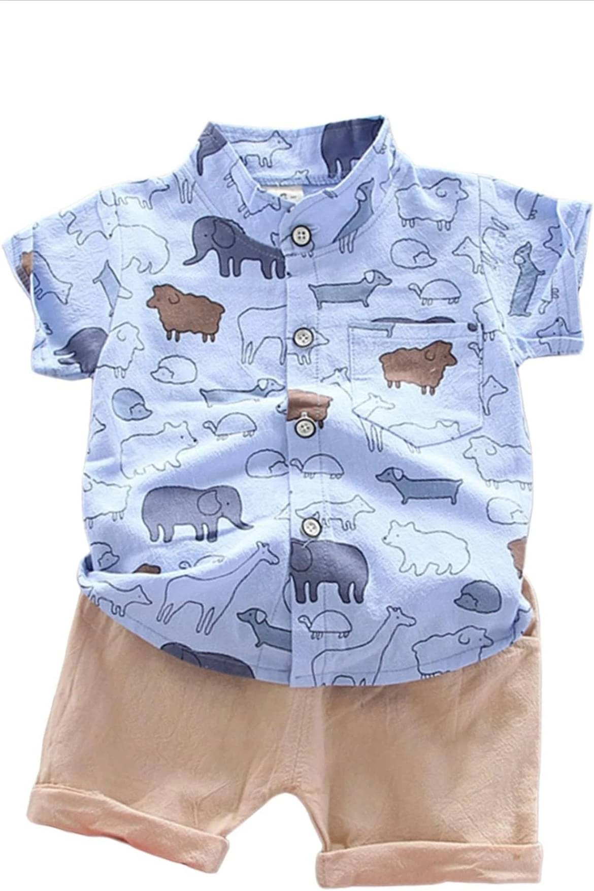 VIKITA ENTERPRISE Pack of 1 Boys Cotton Blend Shirt & Shorts Set ( Light Blue ) VIKITA ENTERPRISE Pack of 1 Boys Cotton Blend Shirt & Shorts Set ( Light Blue )