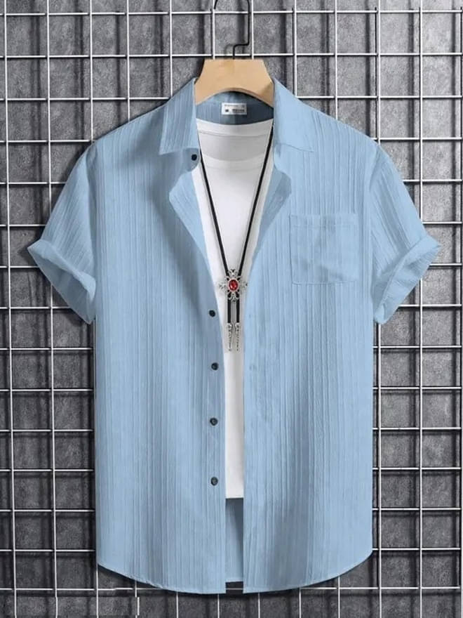     			VIKITA ENTERPRISE Pack of 1 Boys Cotton Blend Half Sleeves Shirt ( Light Blue )