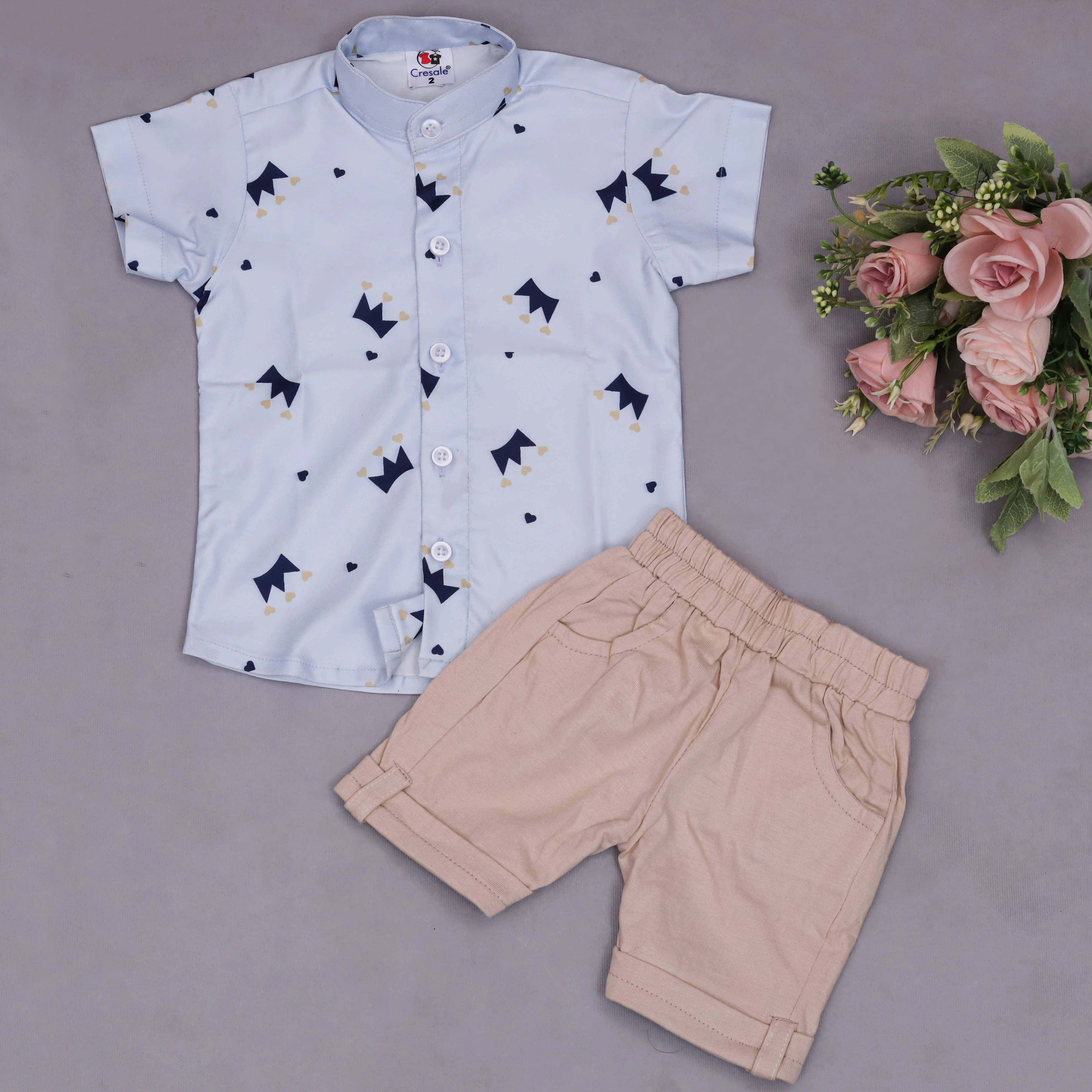 VIKITA ENTERPRISE Pack of 1 Unisex Cotton Blend Shirt & Shorts Set ( Light Blue ) VIKITA ENTERPRISE Pack of 1 Unisex Cotton Blend Shirt & Shorts Set ( Light Blue )