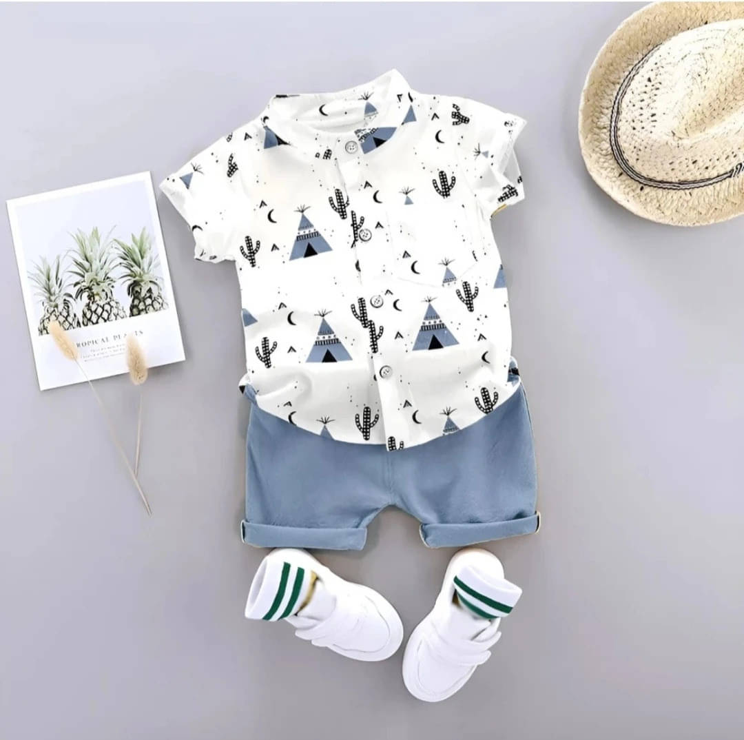 VIKITA ENTERPRISE Pack of 1 Unisex Cotton Blend Shirt & Shorts Set ( Multicolor ) VIKITA ENTERPRISE Pack of 1 Unisex Cotton Blend Shirt & Shorts Set ( Multicolor )