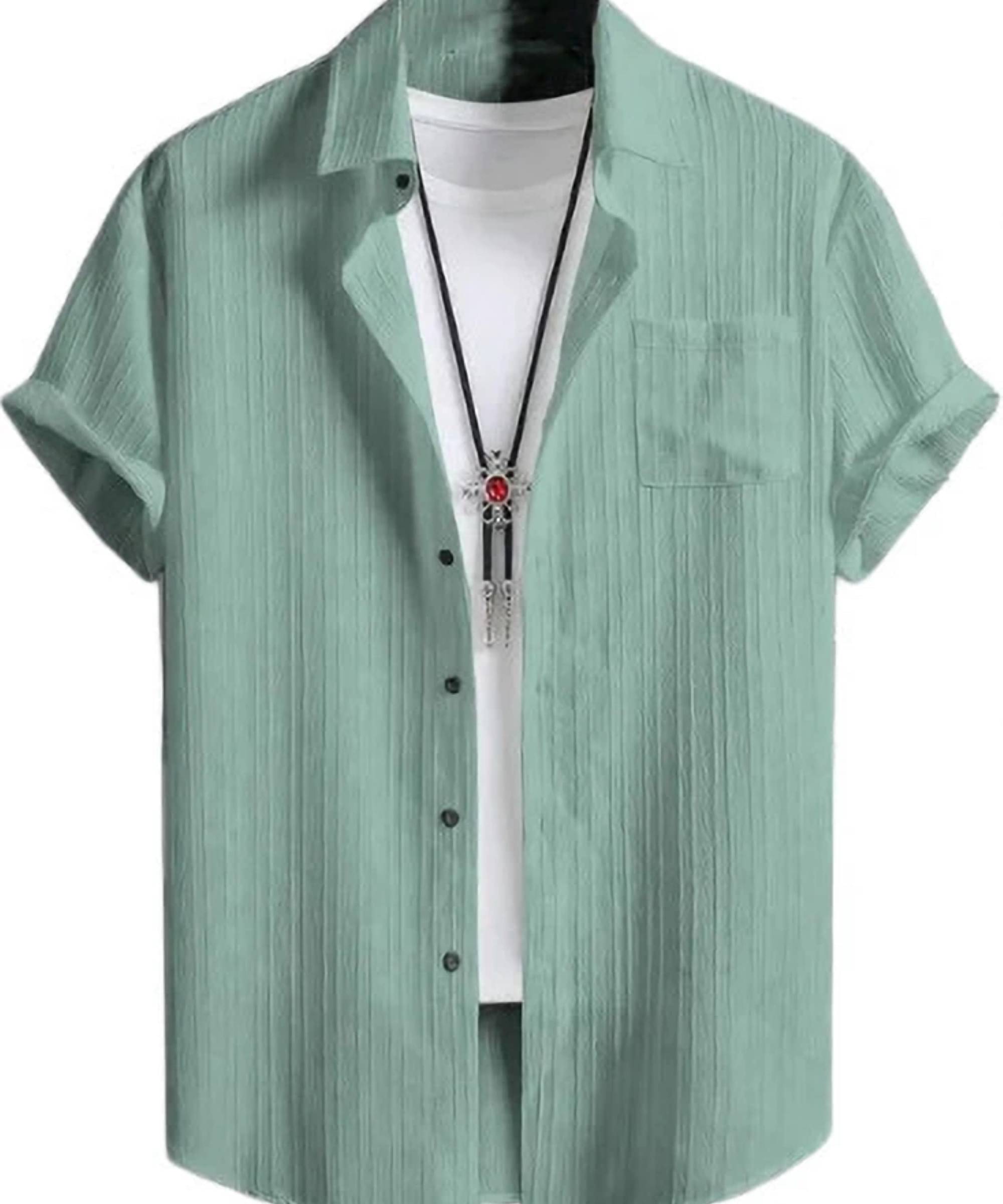     			VIKITA ENTERPRISE Pack of 1 Boys Cotton Blend Half Sleeves Shirt ( Light Green )