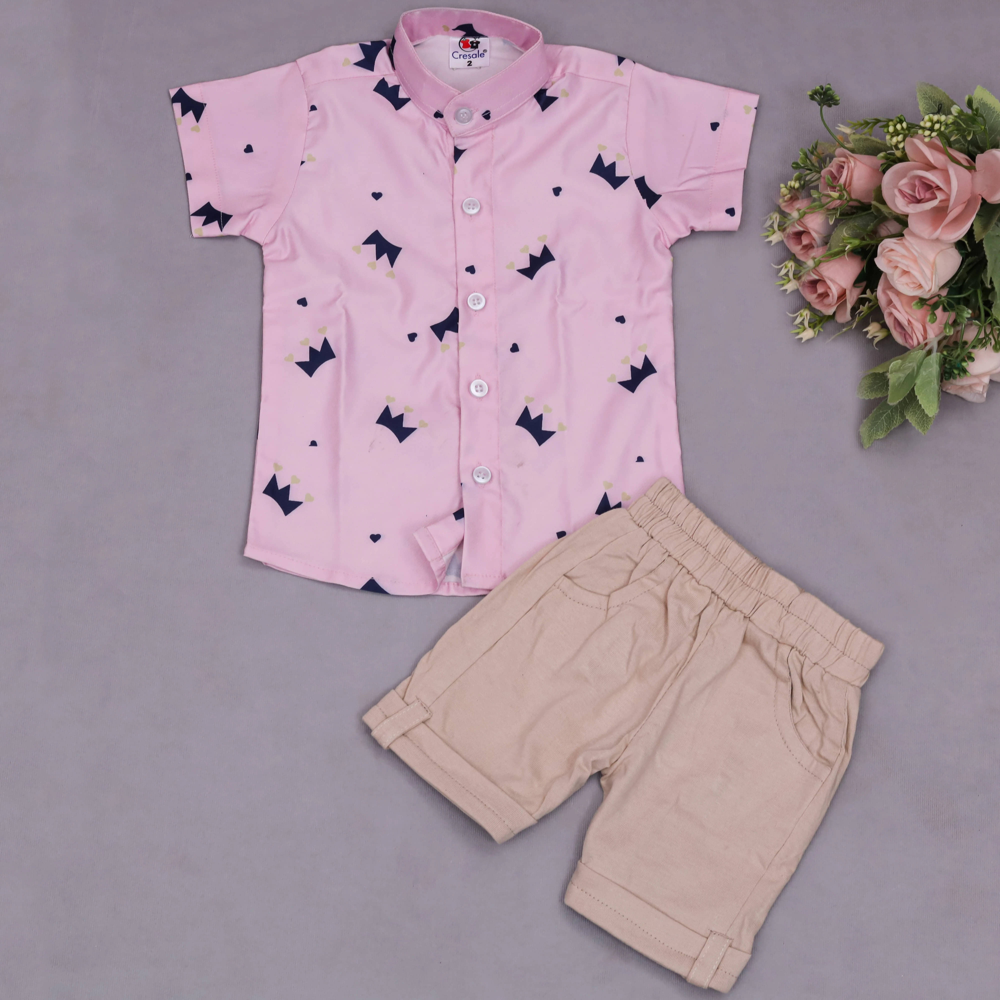 VIKITA ENTERPRISE Pack of 1 Unisex Cotton Blend Shirt & Shorts Set ( Pink ) VIKITA ENTERPRISE Pack of 1 Unisex Cotton Blend Shirt & Shorts Set ( Pink )