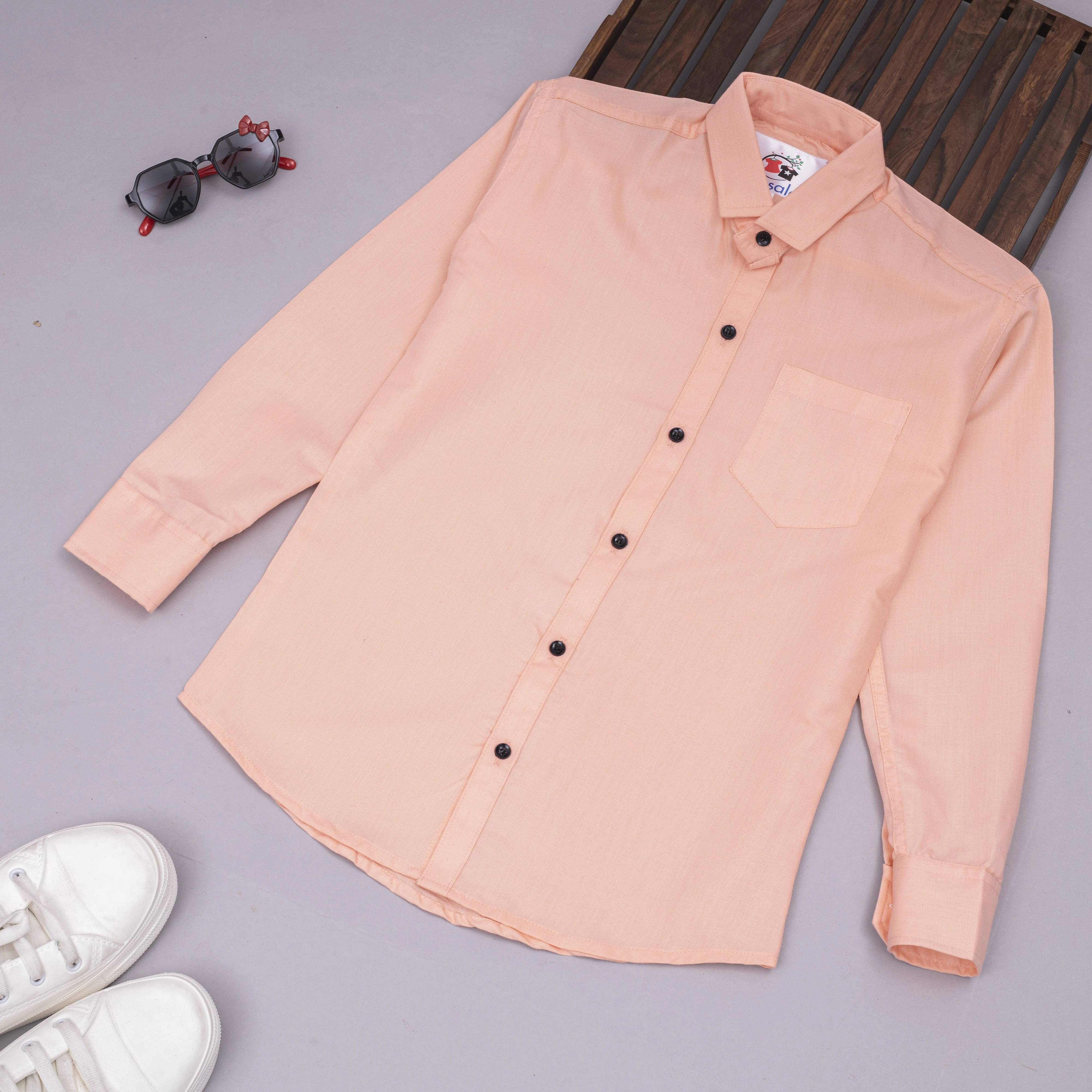 VIKITA ENTERPRISE Pack of 1 Boys Cotton Blend Full Sleeves Shirt ( Orange ) VIKITA ENTERPRISE Pack of 1 Boys Cotton Blend Full Sleeves Shirt ( Orange )