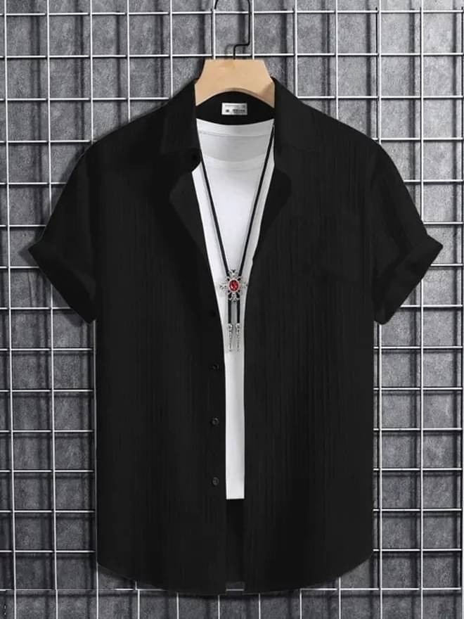     			VIKITA ENTERPRISE Pack of 1 Boys Cotton Blend Half Sleeves Shirt ( Black )