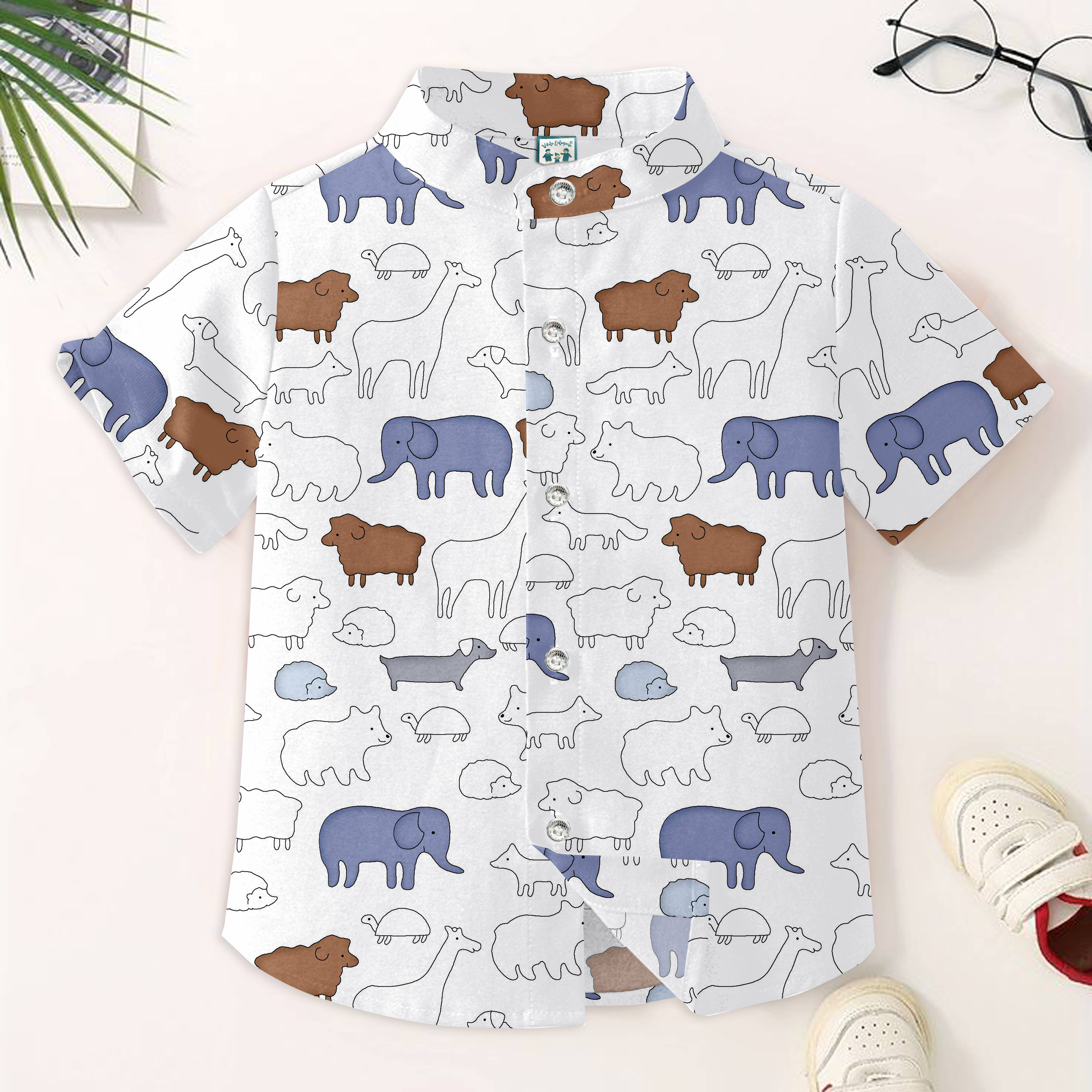 VIKITA ENTERPRISE Pack of 1 Boys Cotton Blend Half Sleeves Shirt ( Multicolor ) VIKITA ENTERPRISE Pack of 1 Boys Cotton Blend Half Sleeves Shirt ( Multicolor )