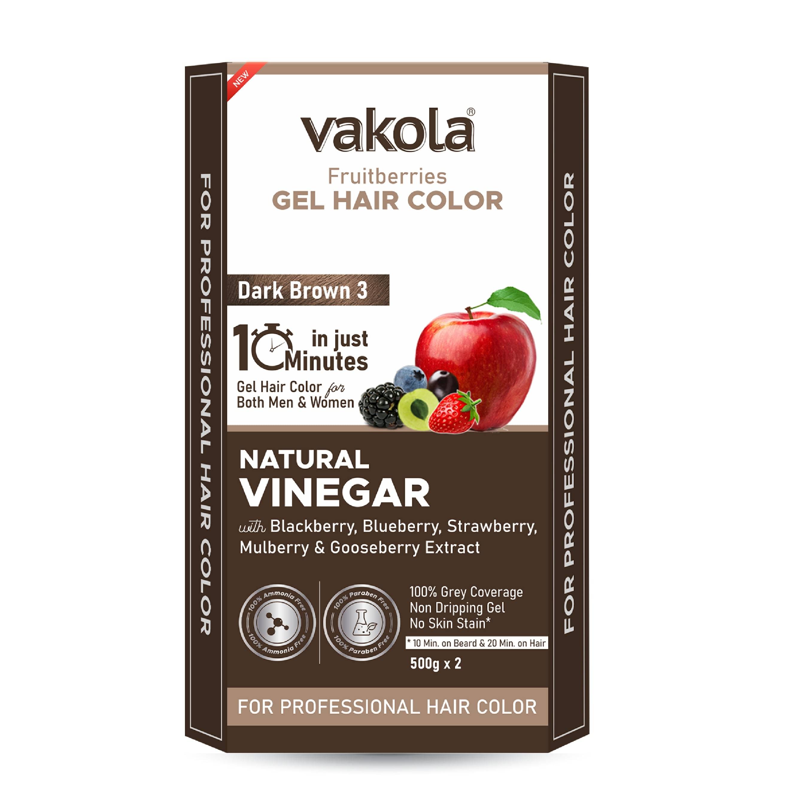 Vakola Cruelty Free Semi Permanent Hair Color 200 g Dark Brown     			Vakola Cruelty Free Semi Permanent Hair Color 200 g Dark Brown