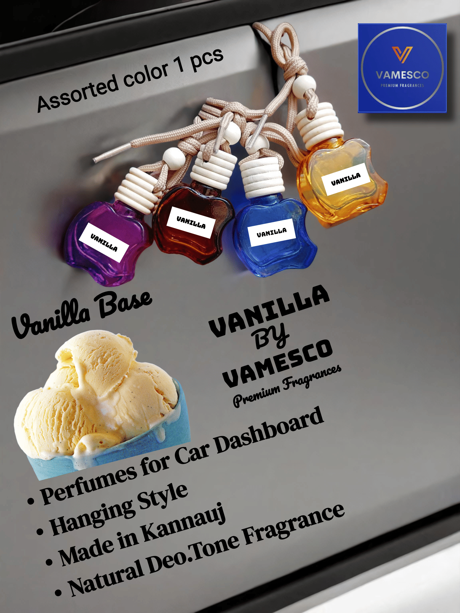 Vamesco Premium Fragrances Car Perfume for Hanging Usage Vanilla Vamesco Premium Fragrances Car Perfume for Hanging Usage Vanilla